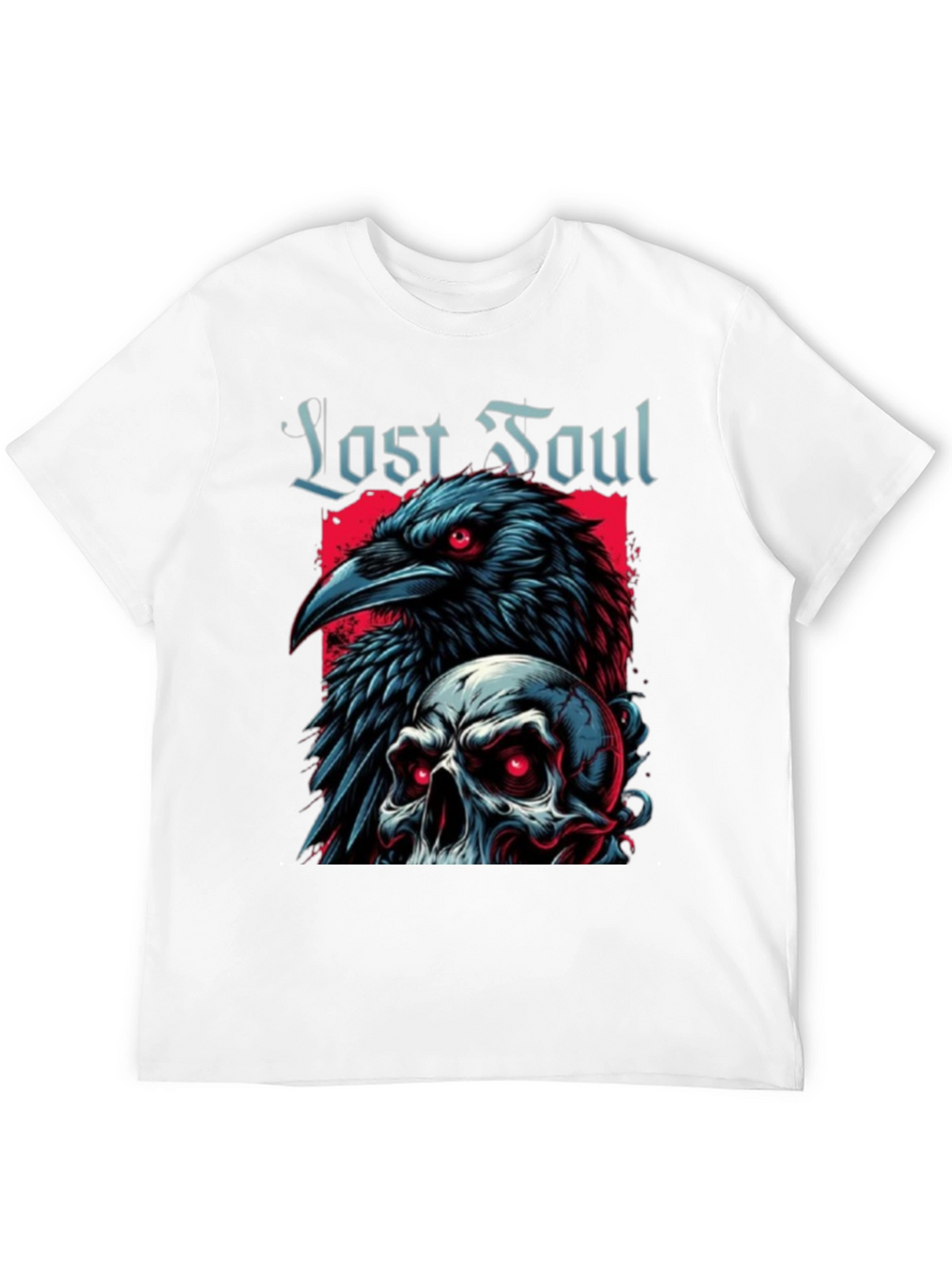 Lost Soul Raven Skull Graphic T-Shirt