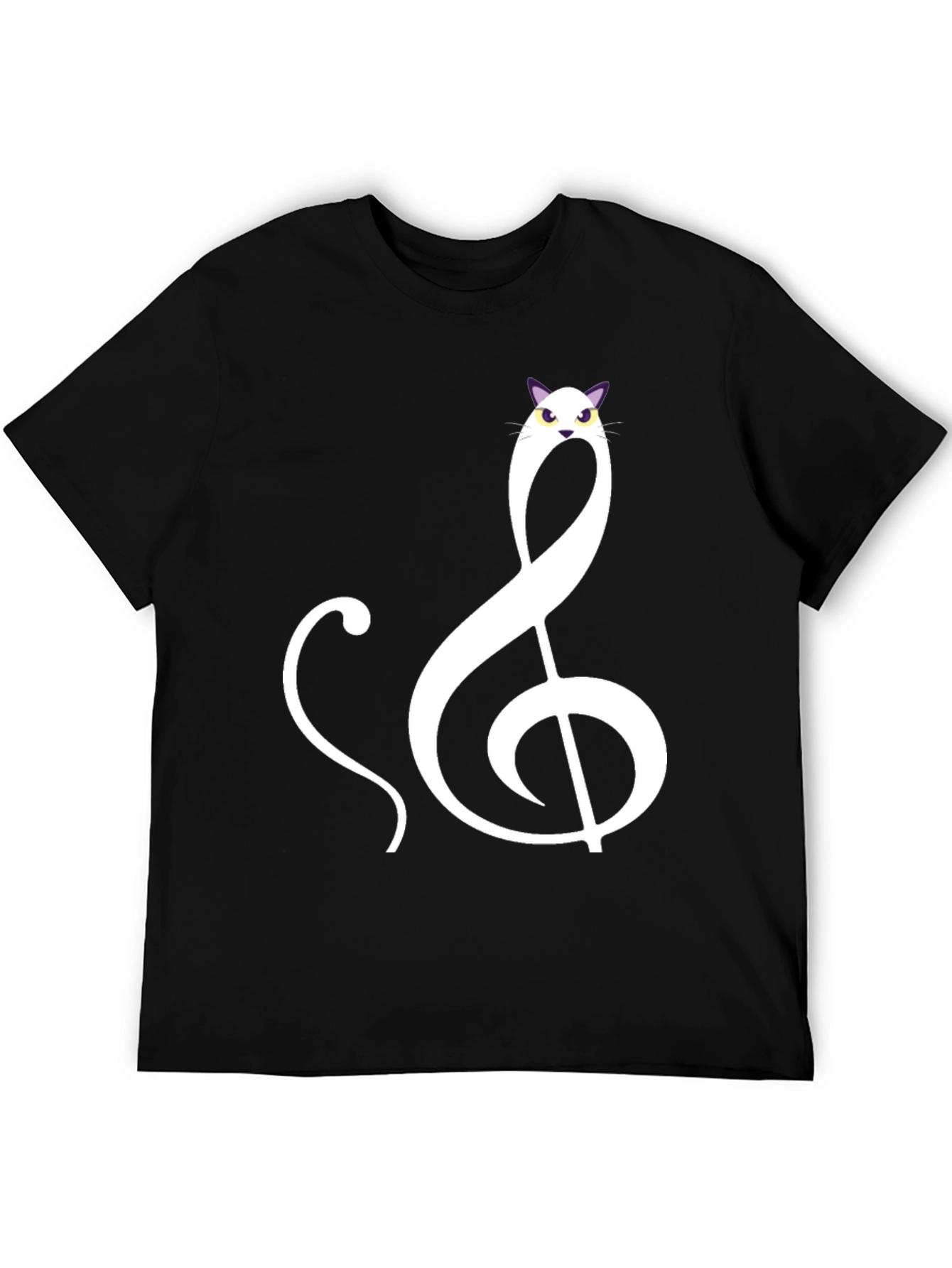 Musical Cat Treble Clef Graphic Tee