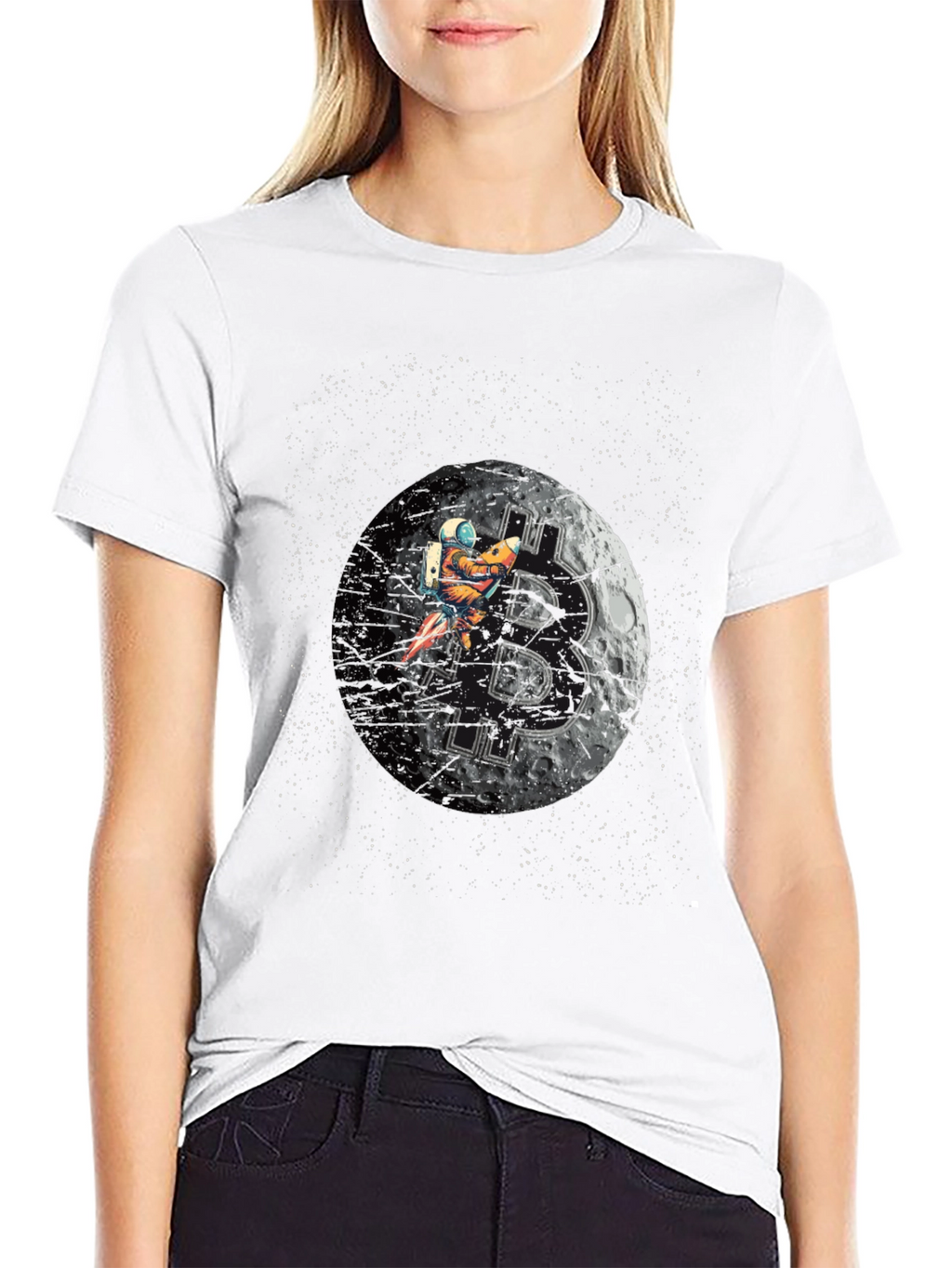 Bitcoin Moon Astronaut T-Shirt - Crypto Tee