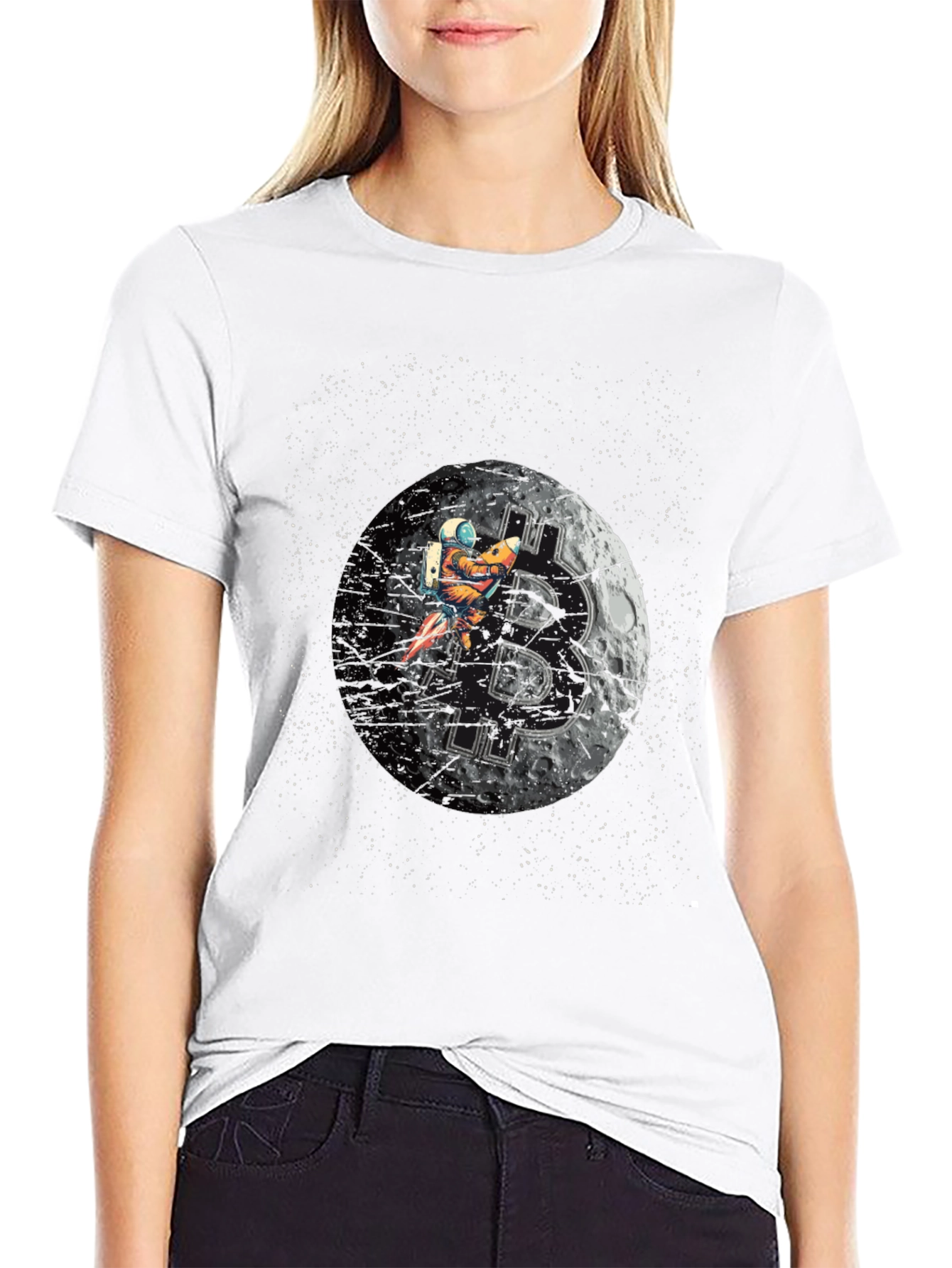 Bitcoin Moon Astronaut T-Shirt - Crypto Tee
