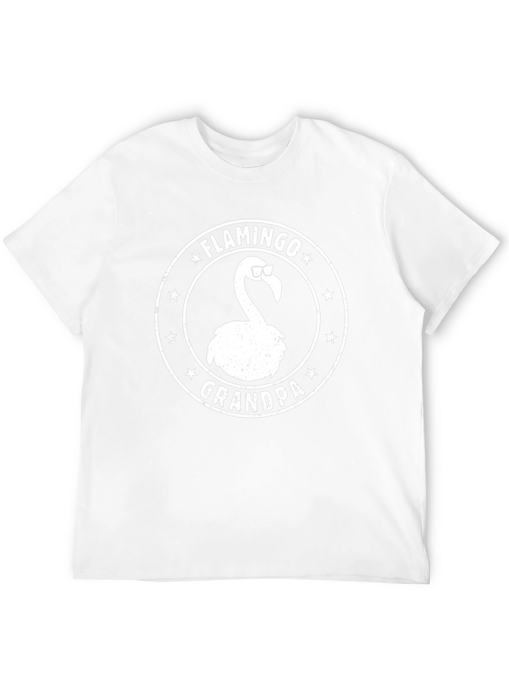 Flamingo Grandpa Graphic Tee - Black Cotton T-Shirt