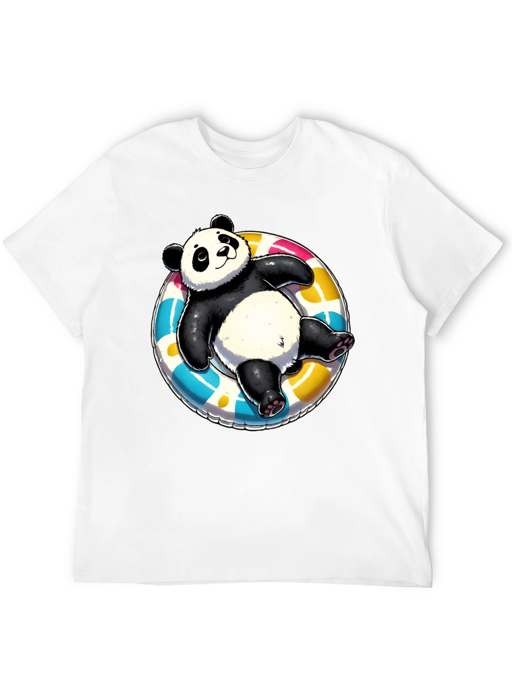 Panda on Float T-Shirt - Black Cotton Tee