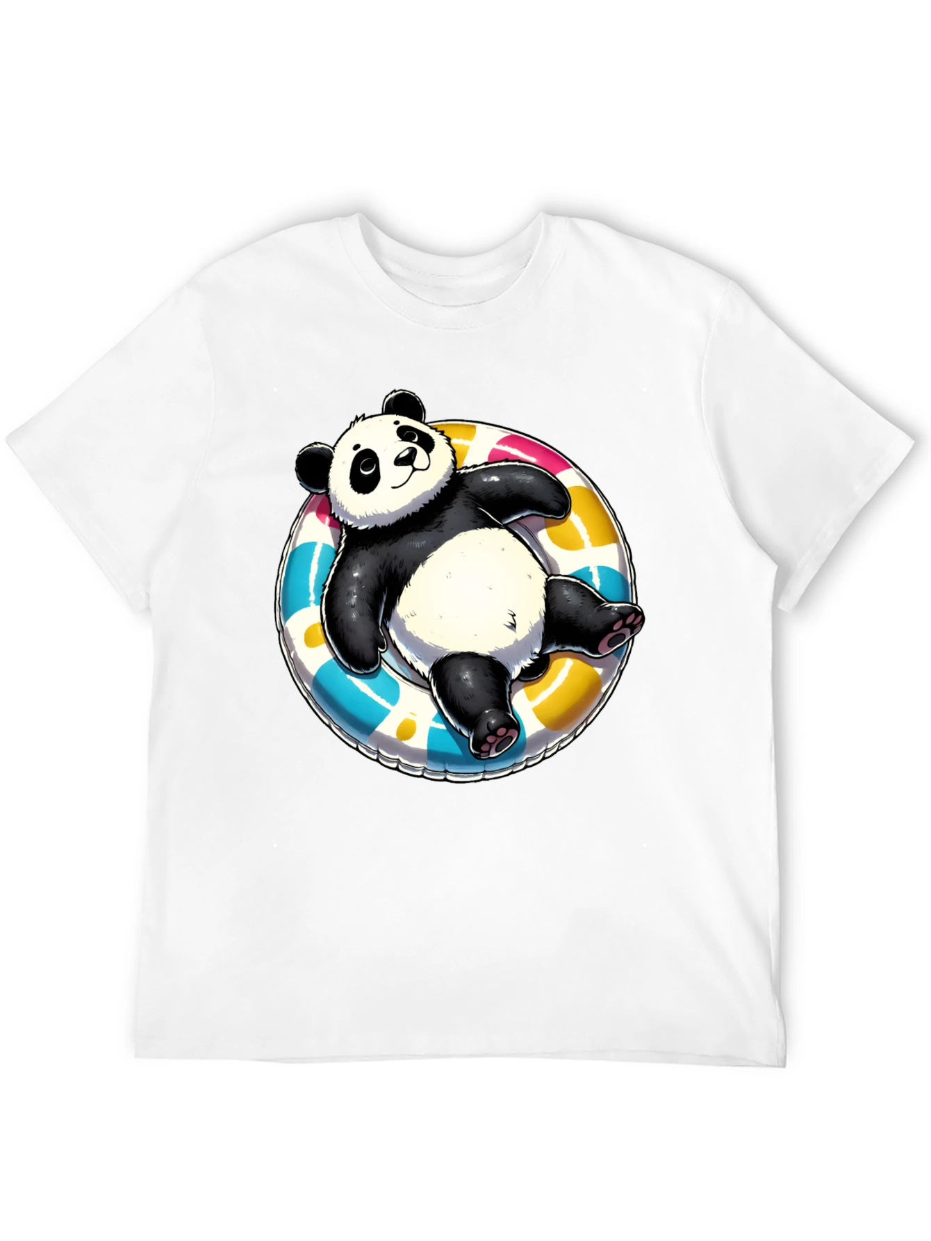 Panda on Float T-Shirt - Black Cotton Tee