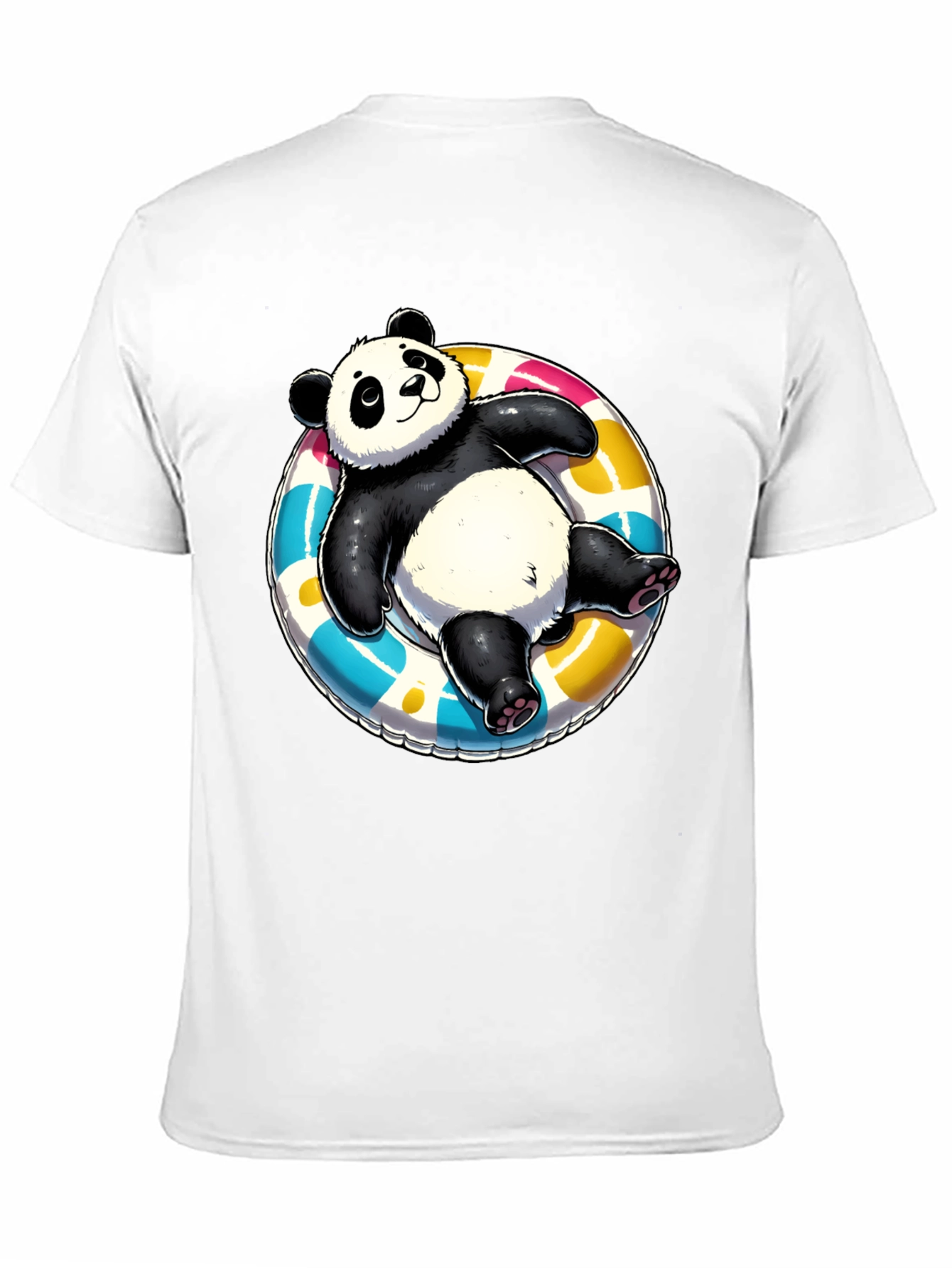 Panda on Float T-Shirt - Black Cotton Tee