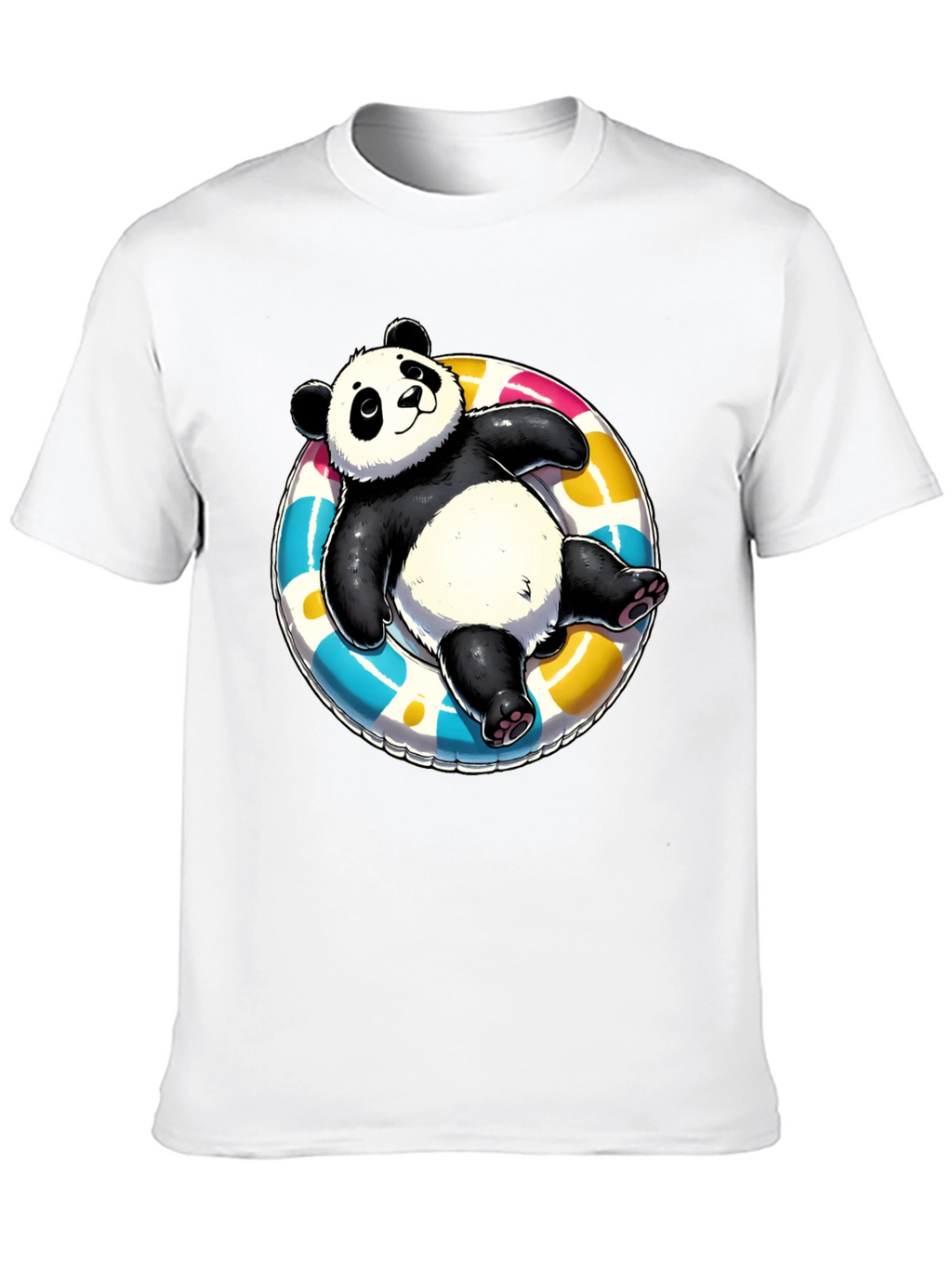 Panda on Float T-Shirt - Black Cotton Tee