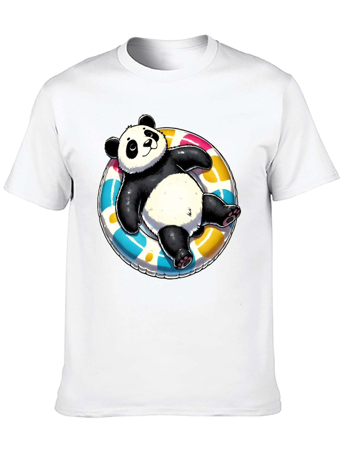Panda on Float T-Shirt - Black Cotton Tee