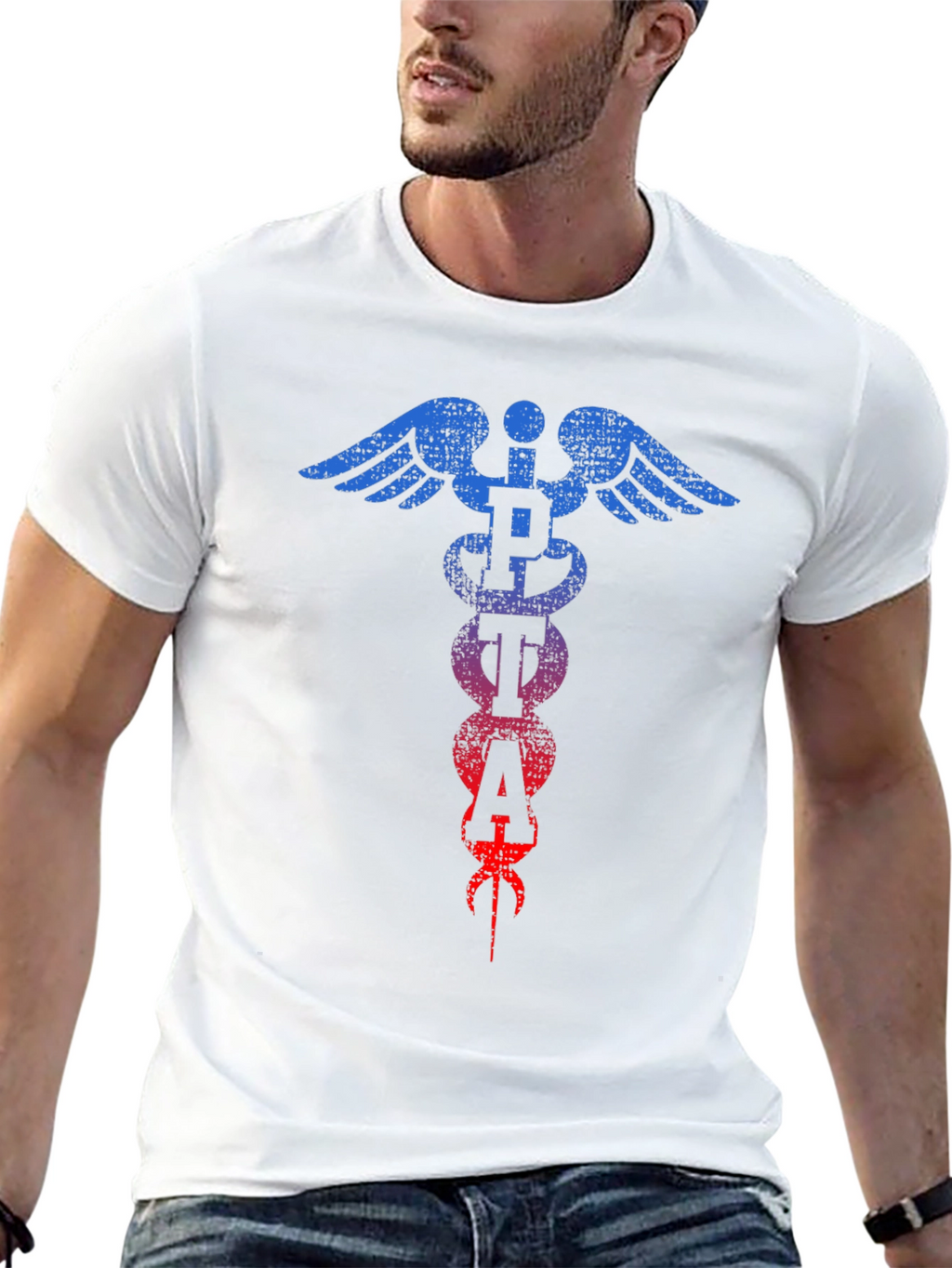 Distressed PETA Caduceus T-Shirt