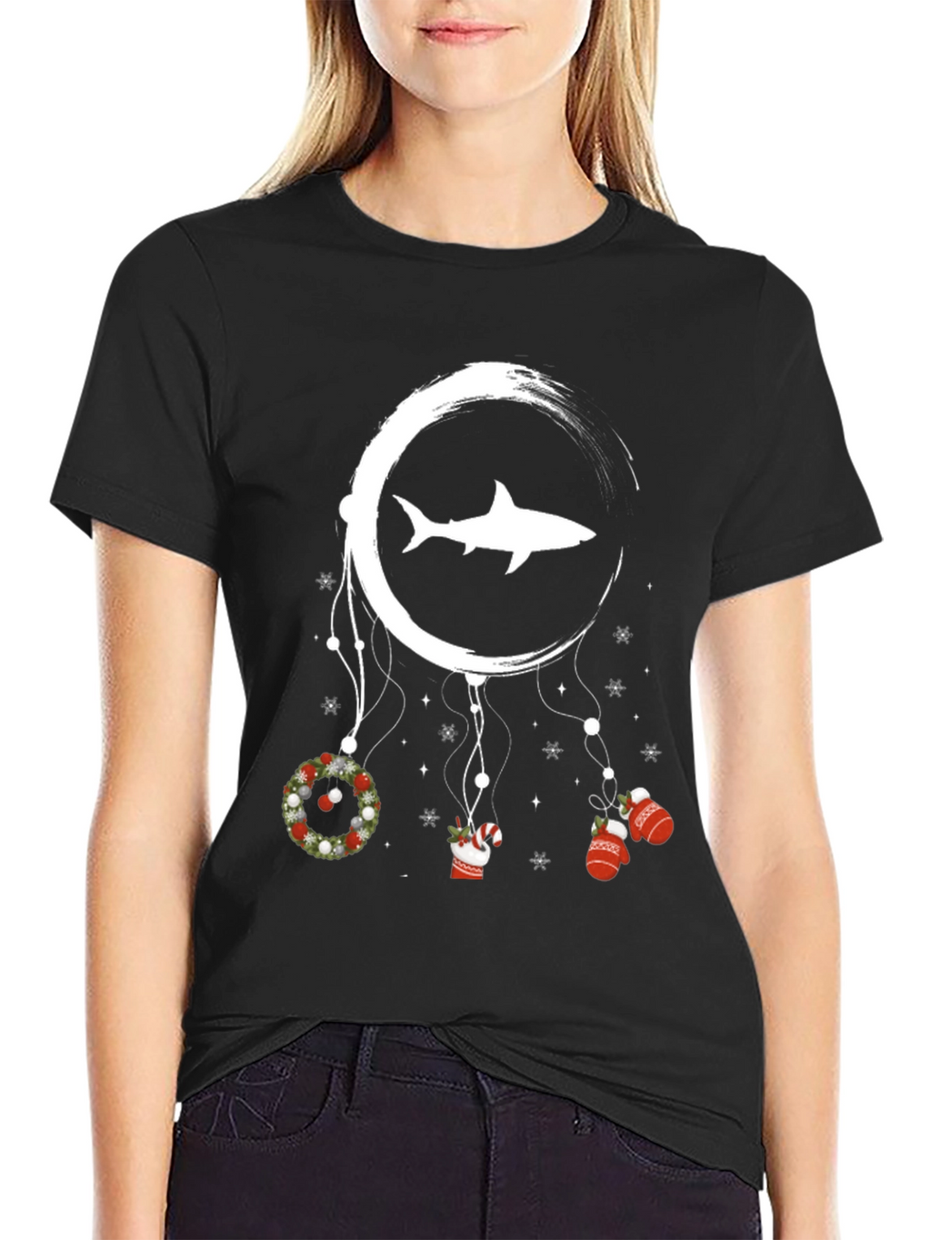 Shark Christmas Dreamcatcher Graphic Tee
