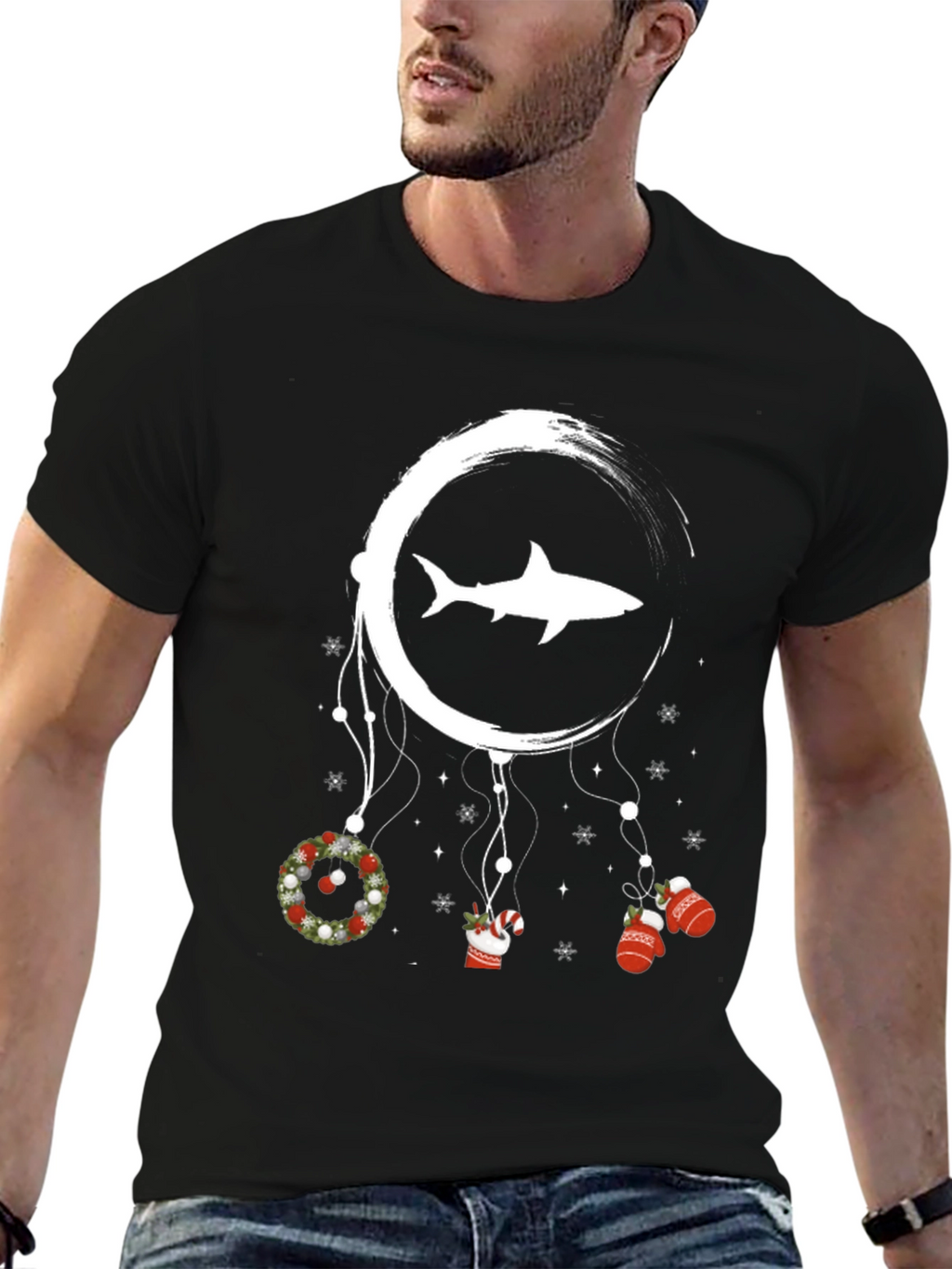 Shark Christmas Dreamcatcher Graphic Tee