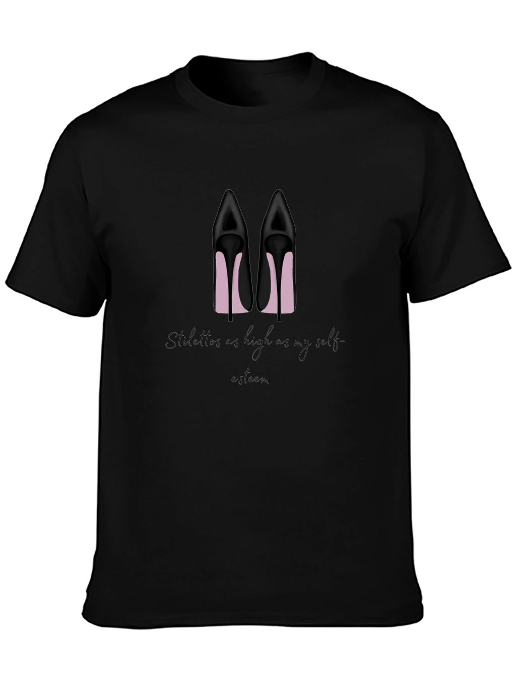Stiletto High Heel Graphic Tee - Black