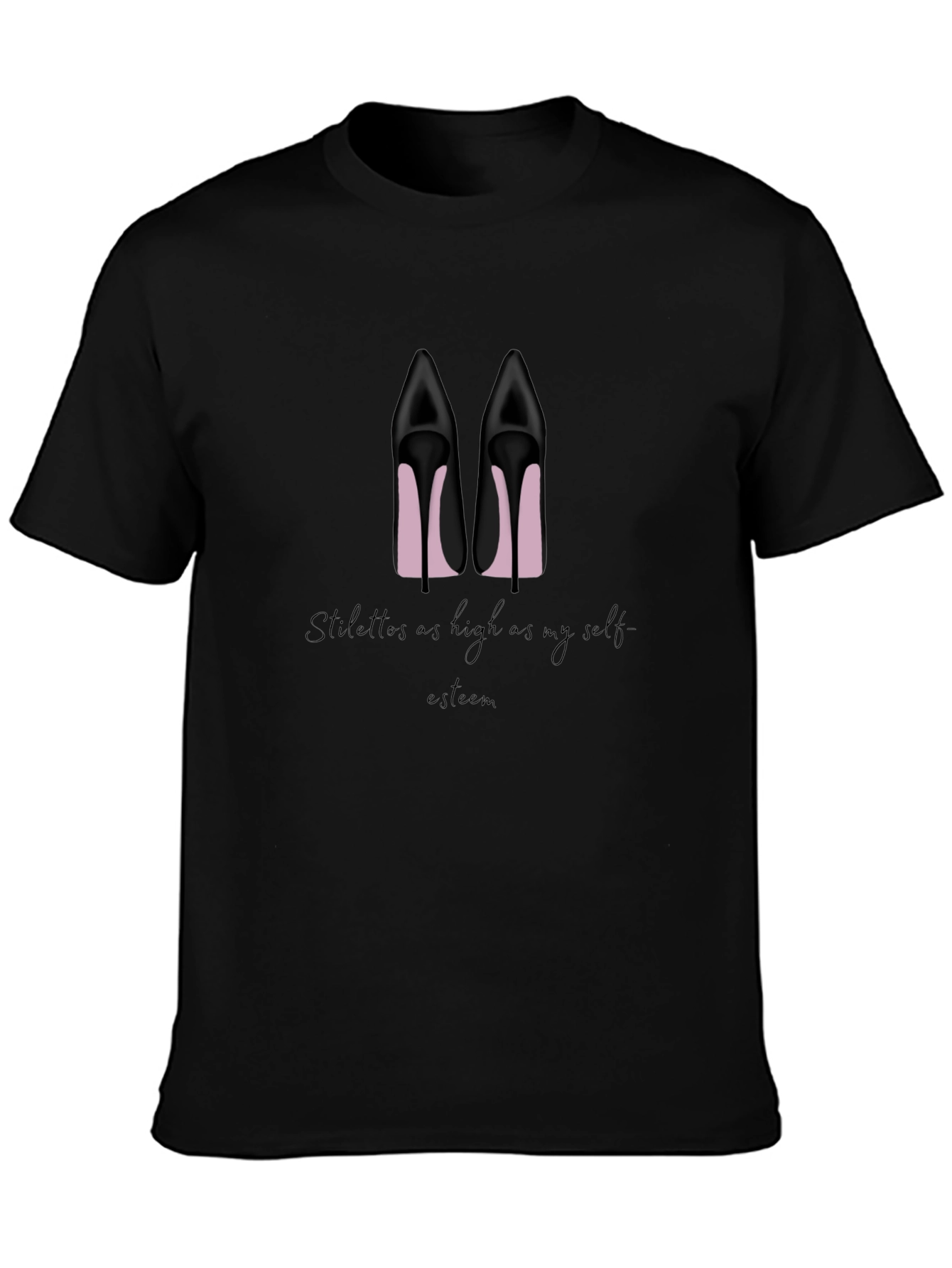 Stiletto High Heel Graphic Tee - Black