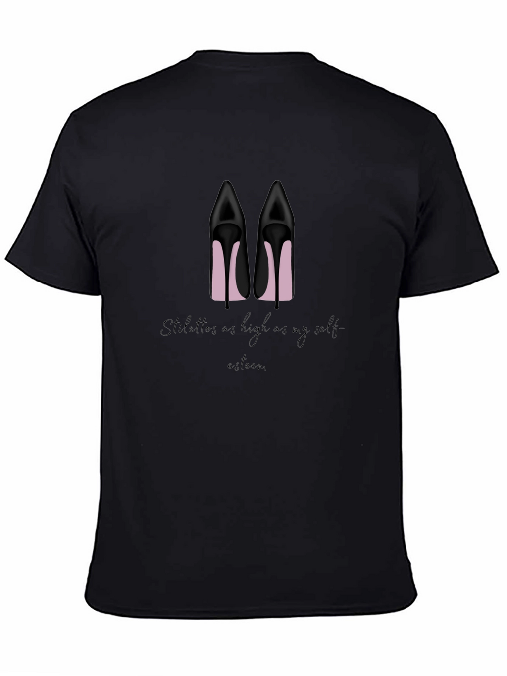 Stiletto High Heel Graphic Tee - Black