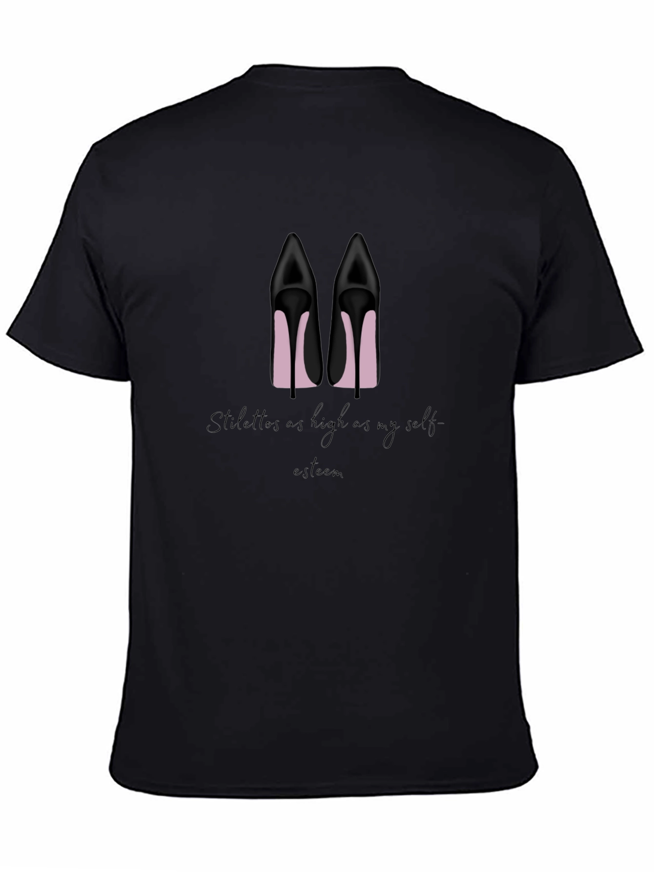 Stiletto High Heel Graphic Tee - Black
