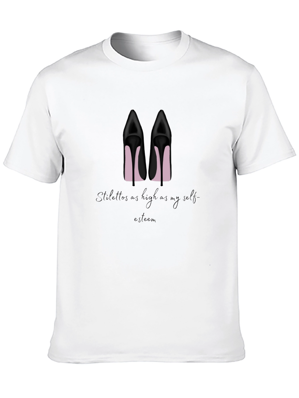 Stiletto High Heel Graphic Tee - Black