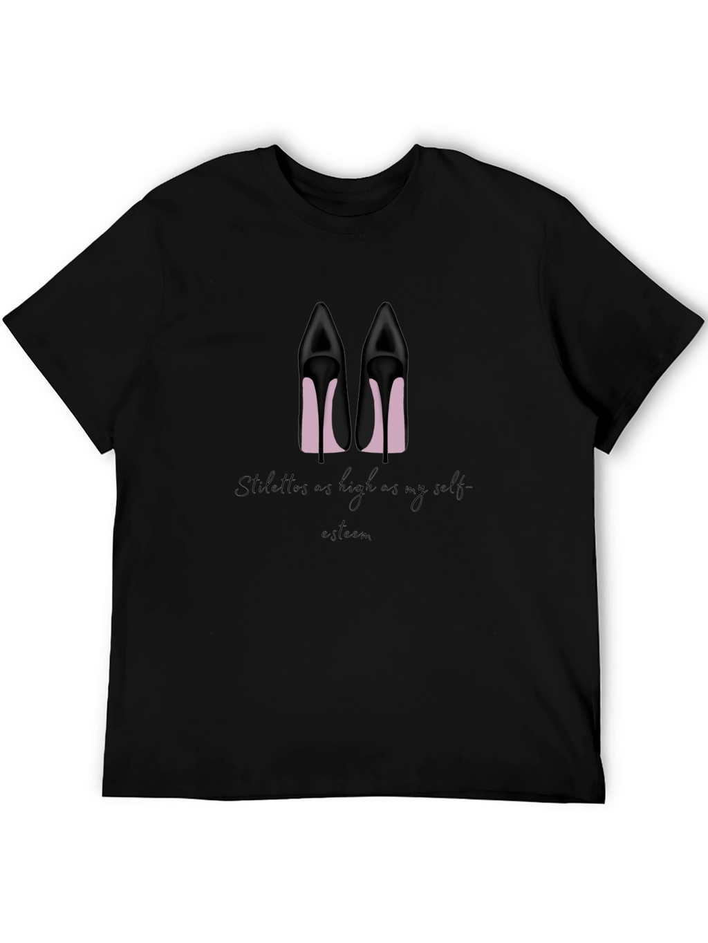 Stiletto High Heel Graphic Tee - Black