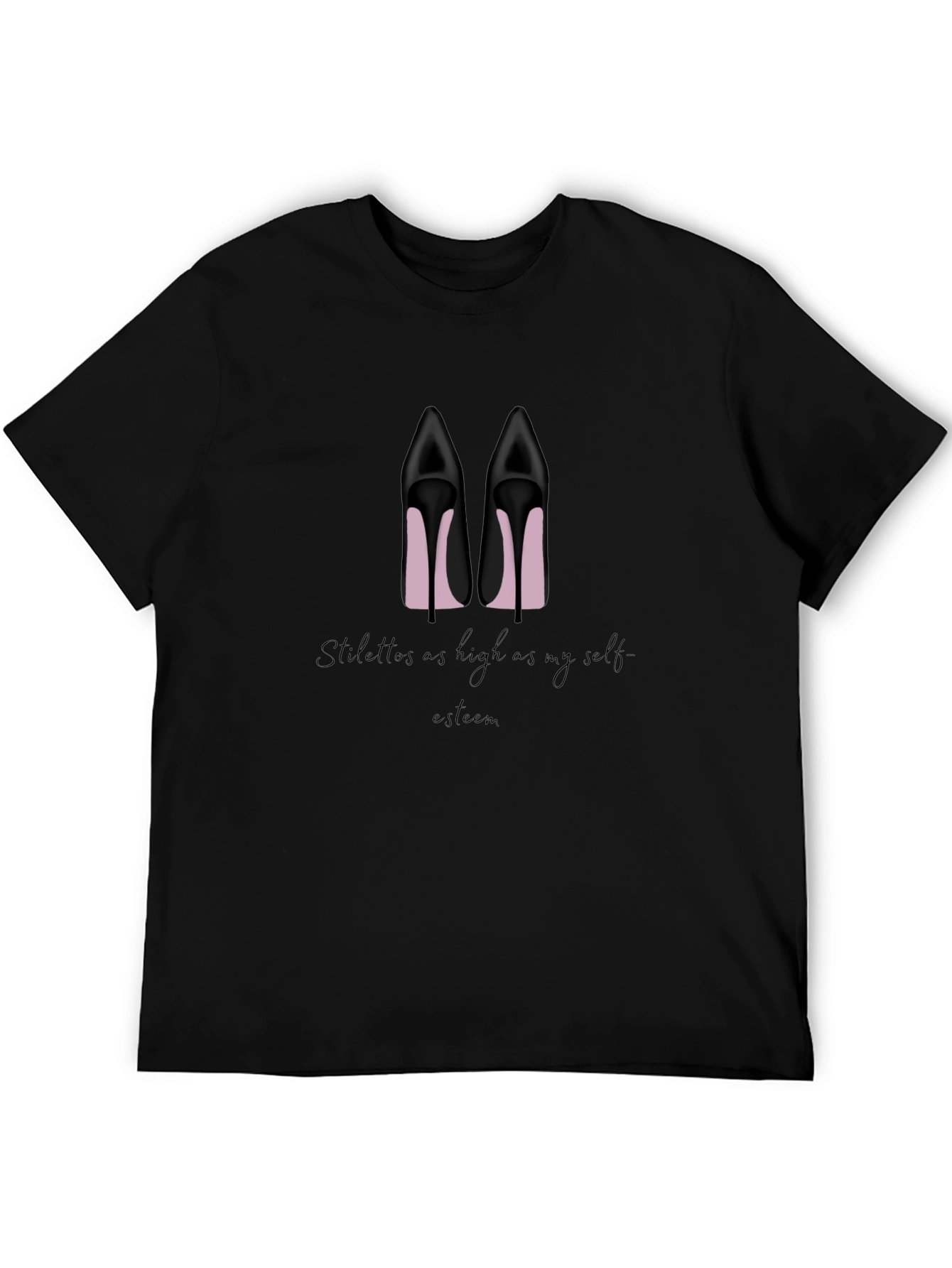 Stiletto High Heel Graphic Tee - Black