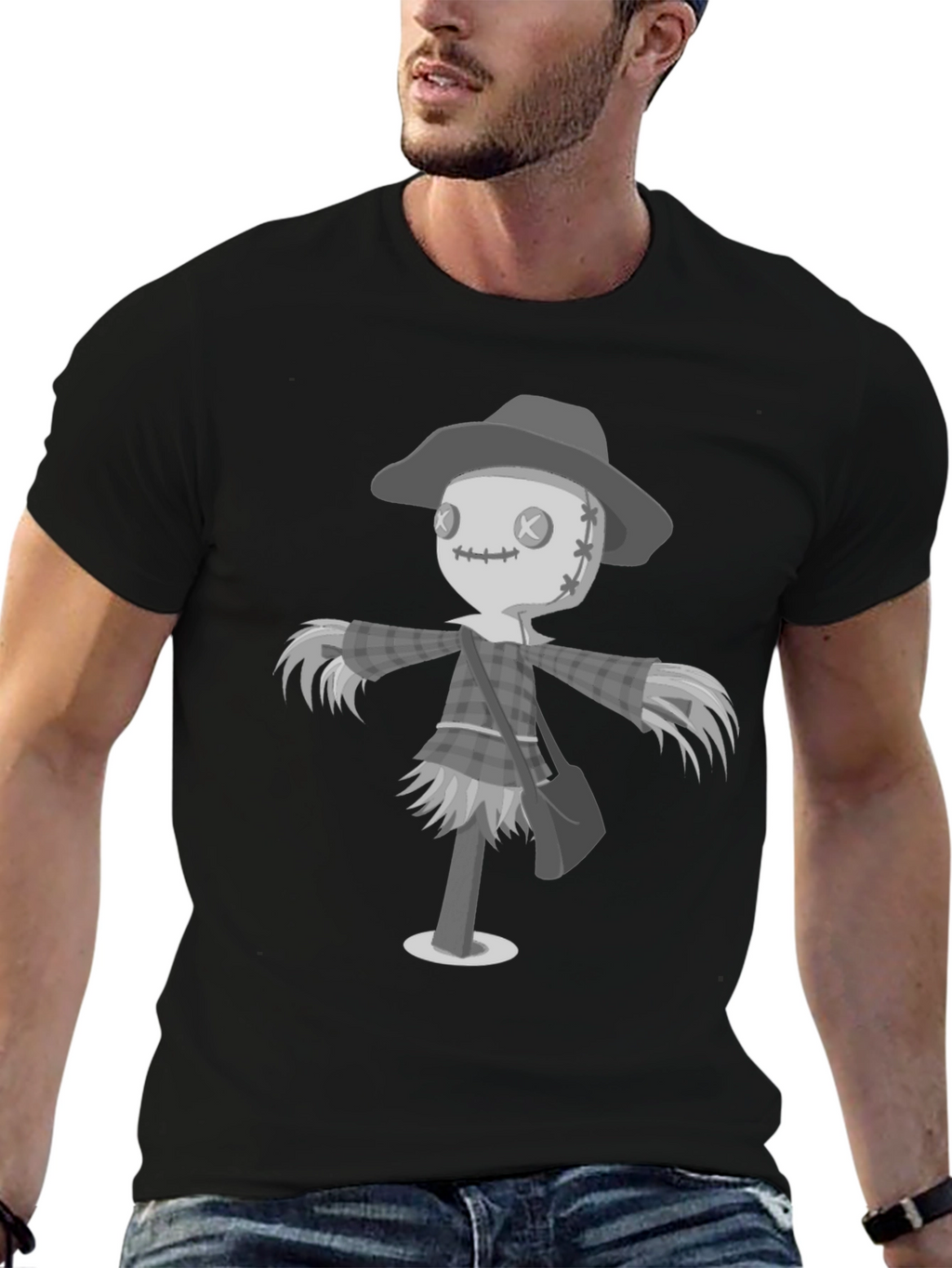 Scarecrow Graphic T-Shirt - Unique Halloween Design
