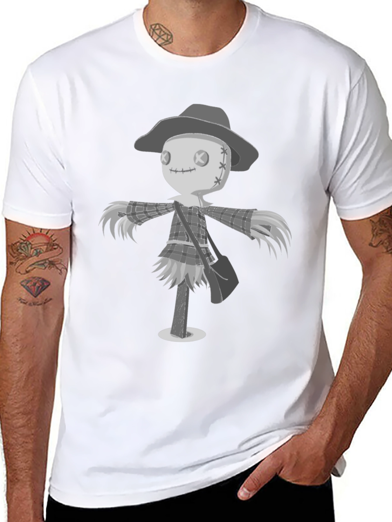 Scarecrow Graphic T-Shirt - Unique Halloween Design