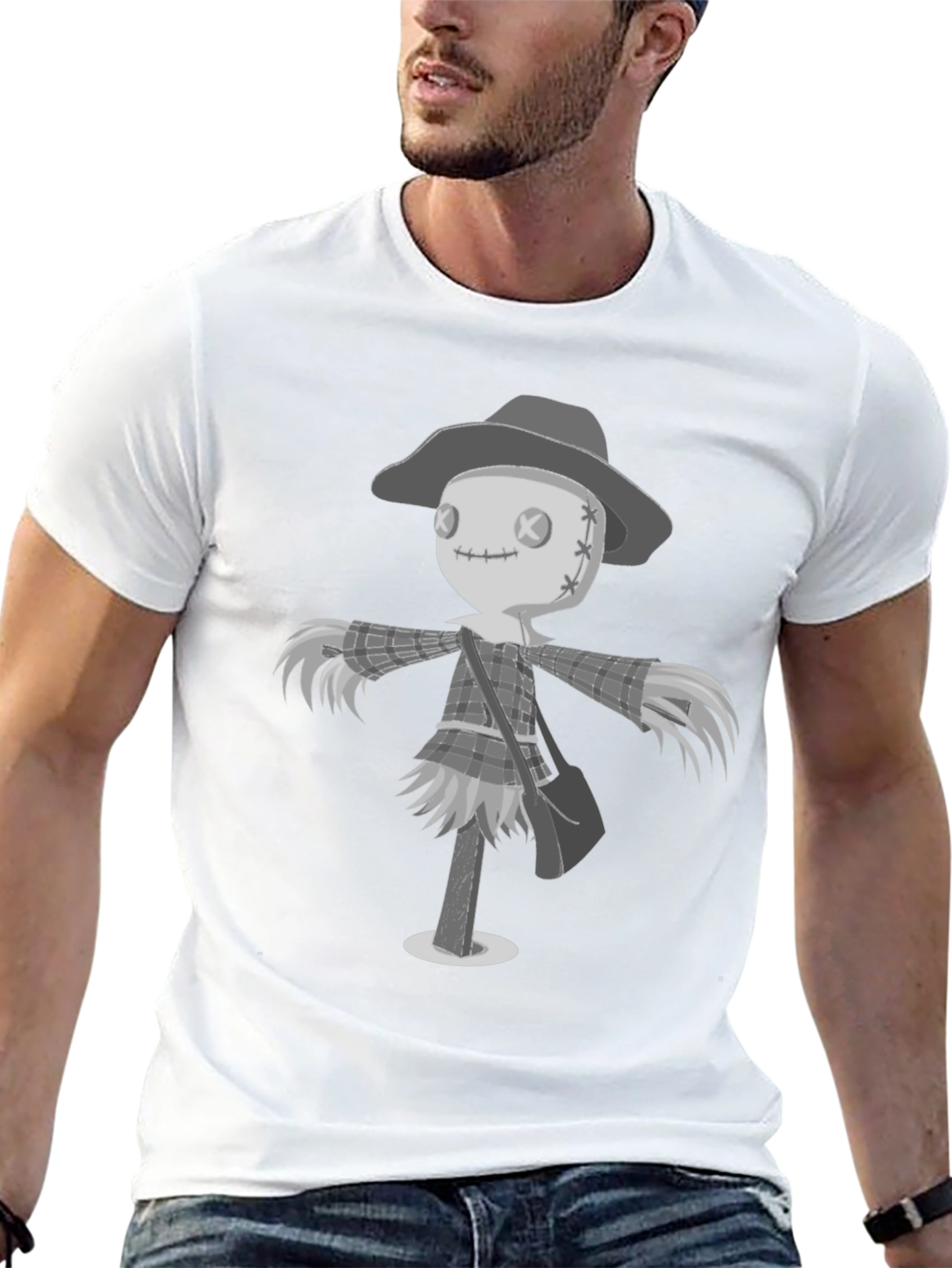 Scarecrow Graphic T-Shirt - Unique Halloween Design