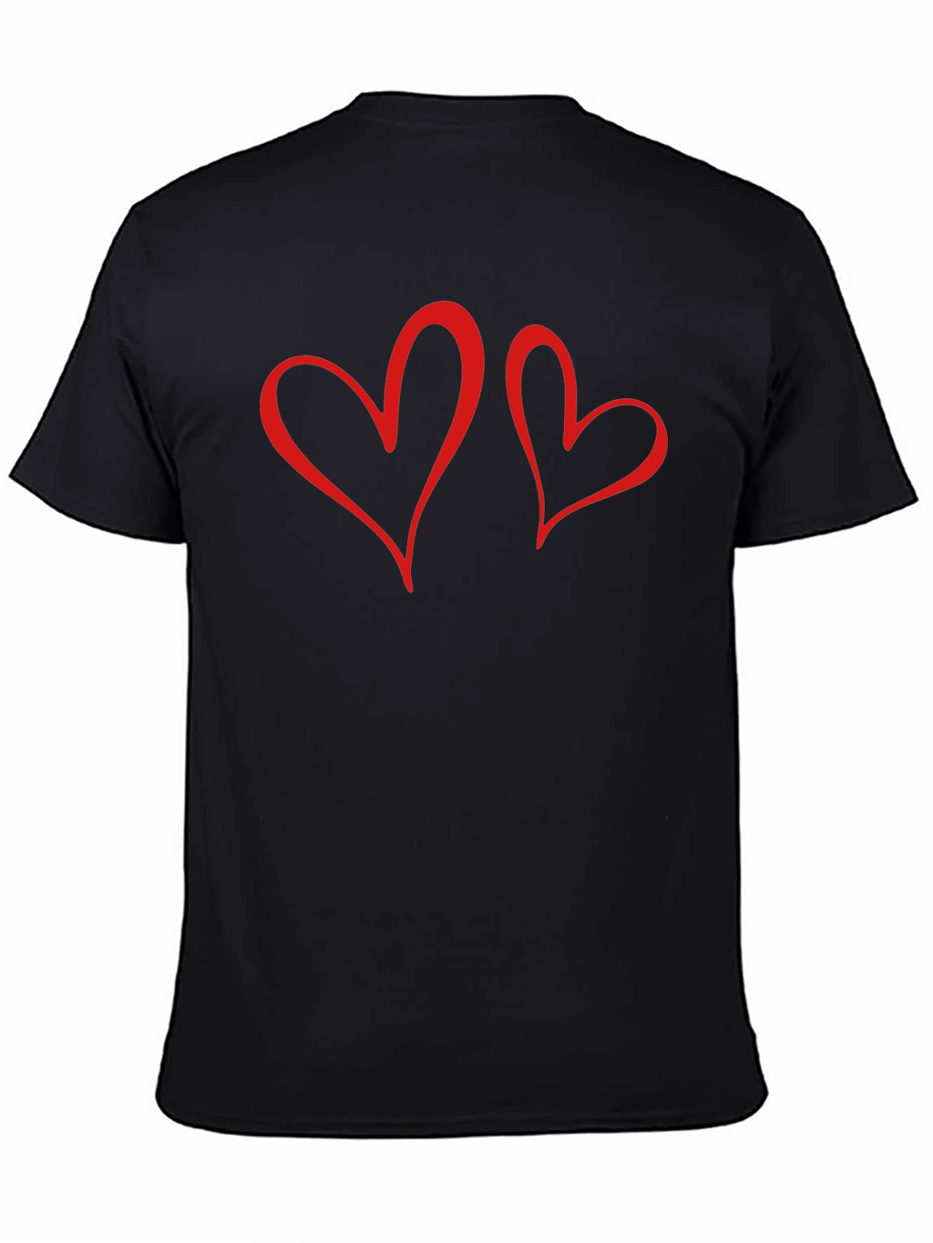 Romantic Hearts Graphic Tee - Black