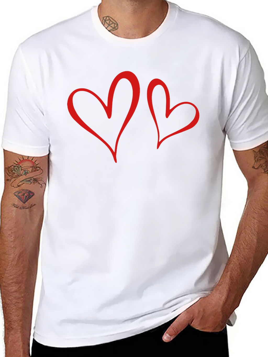 Romantic Hearts Graphic Tee - Black