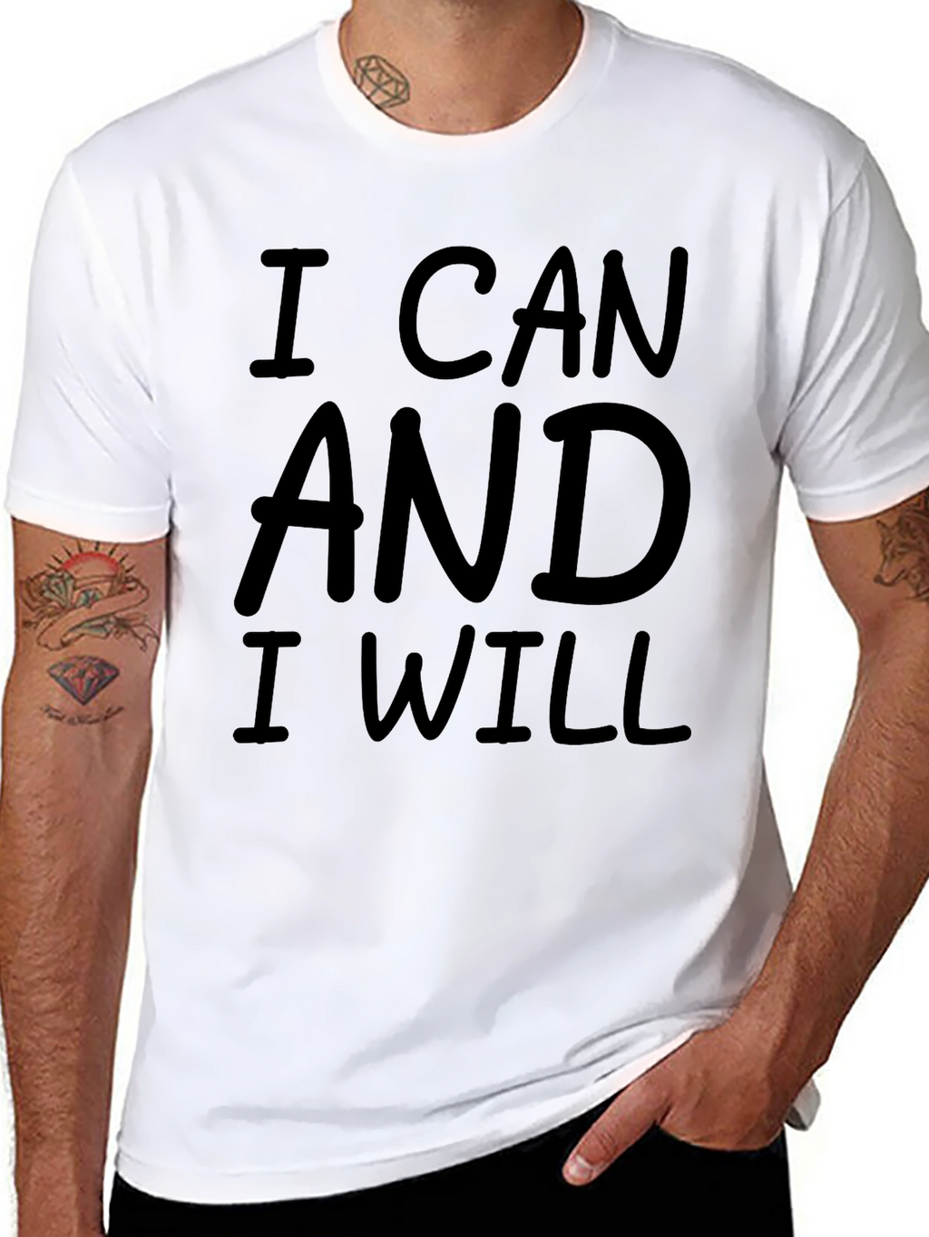 I Can and I Will Graphic Tee - Black