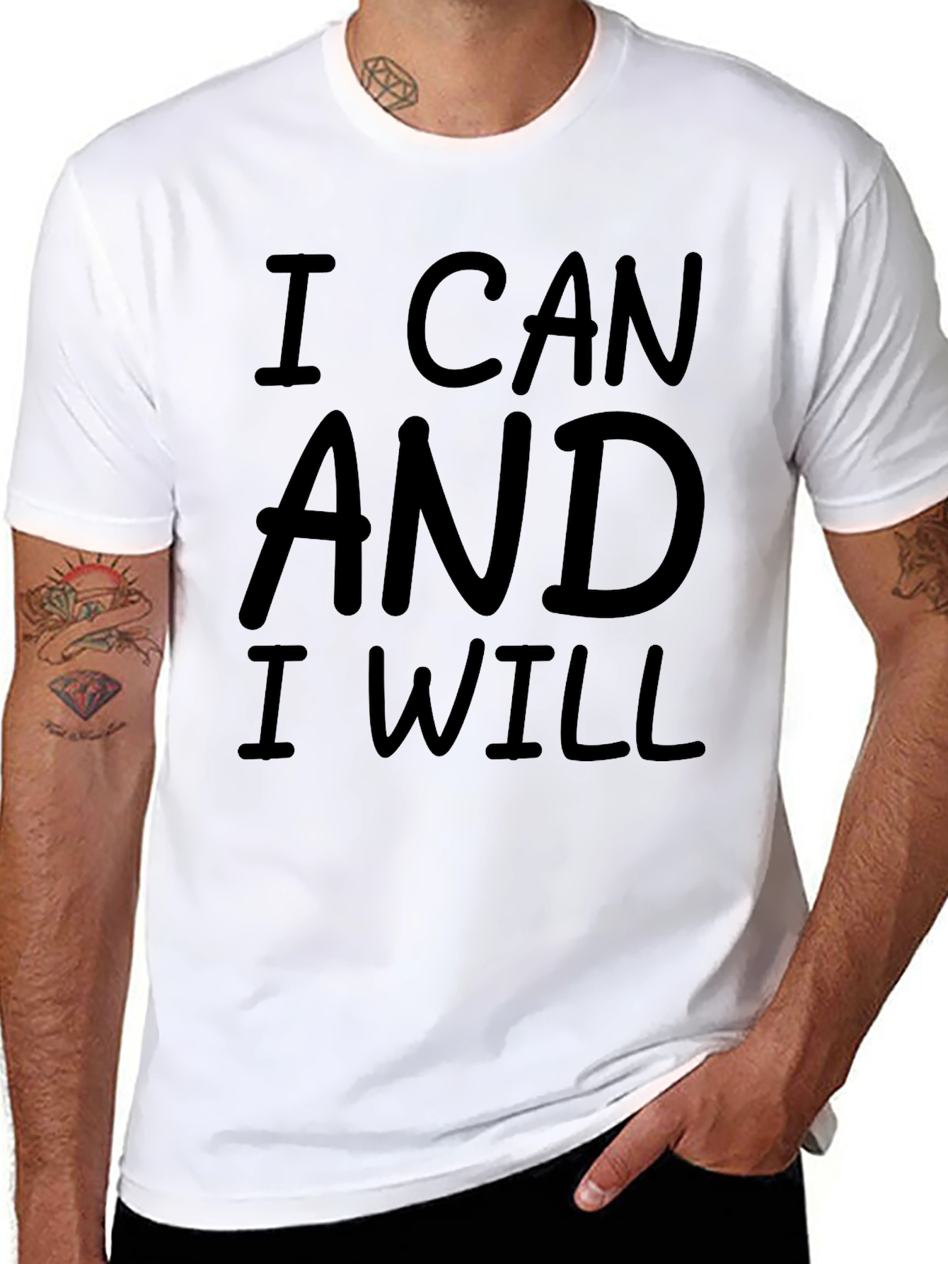 I Can and I Will Graphic Tee - Black