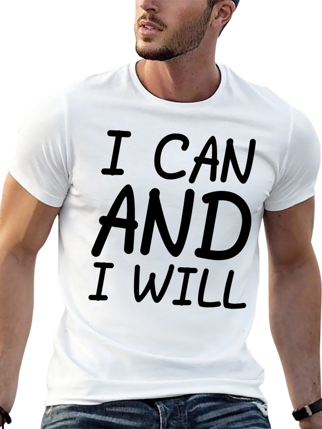 I Can and I Will Graphic Tee - Black