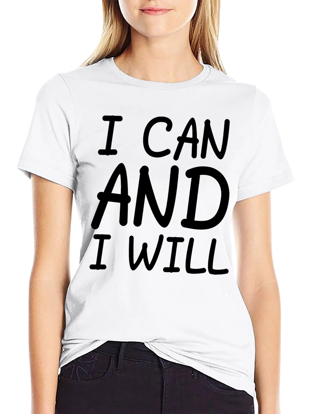 I Can and I Will Graphic Tee - Black