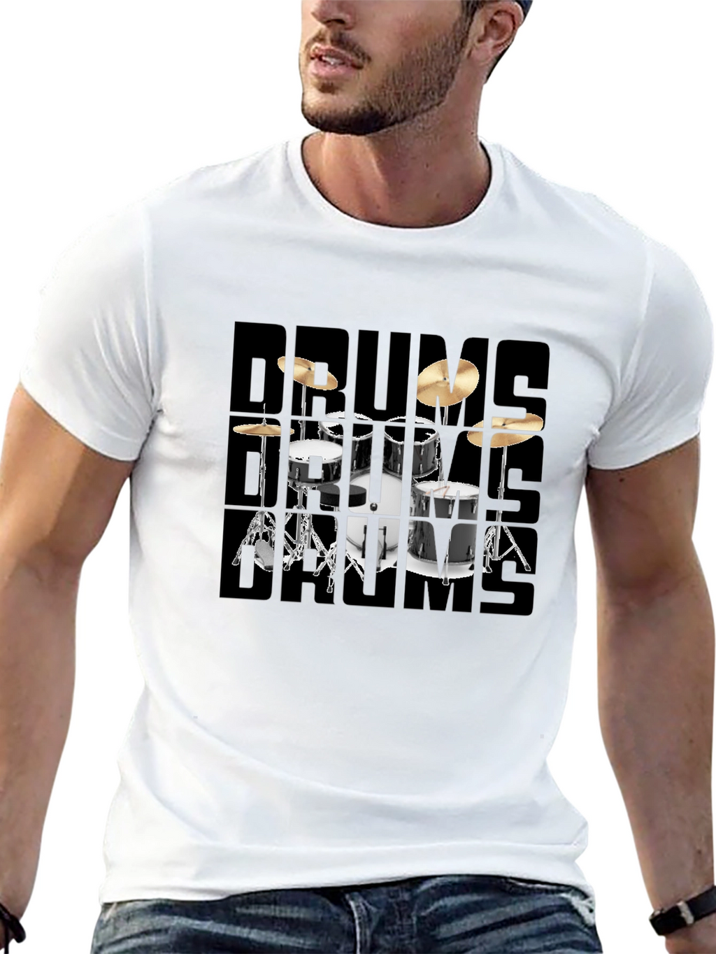 Drum Set Graphic T-Shirt for Musicians