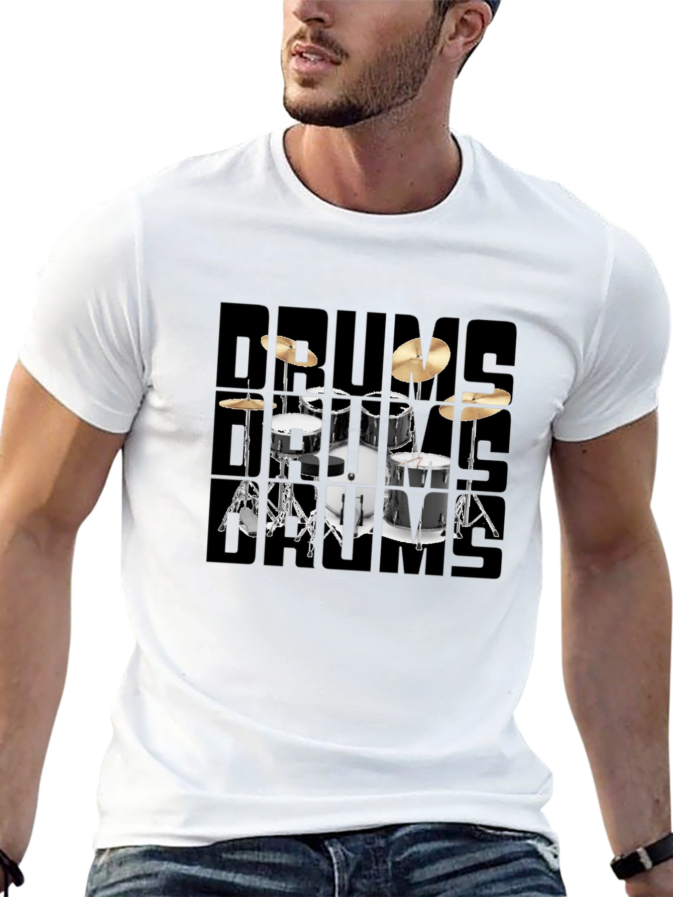 Drum Set Graphic T-Shirt for Musicians