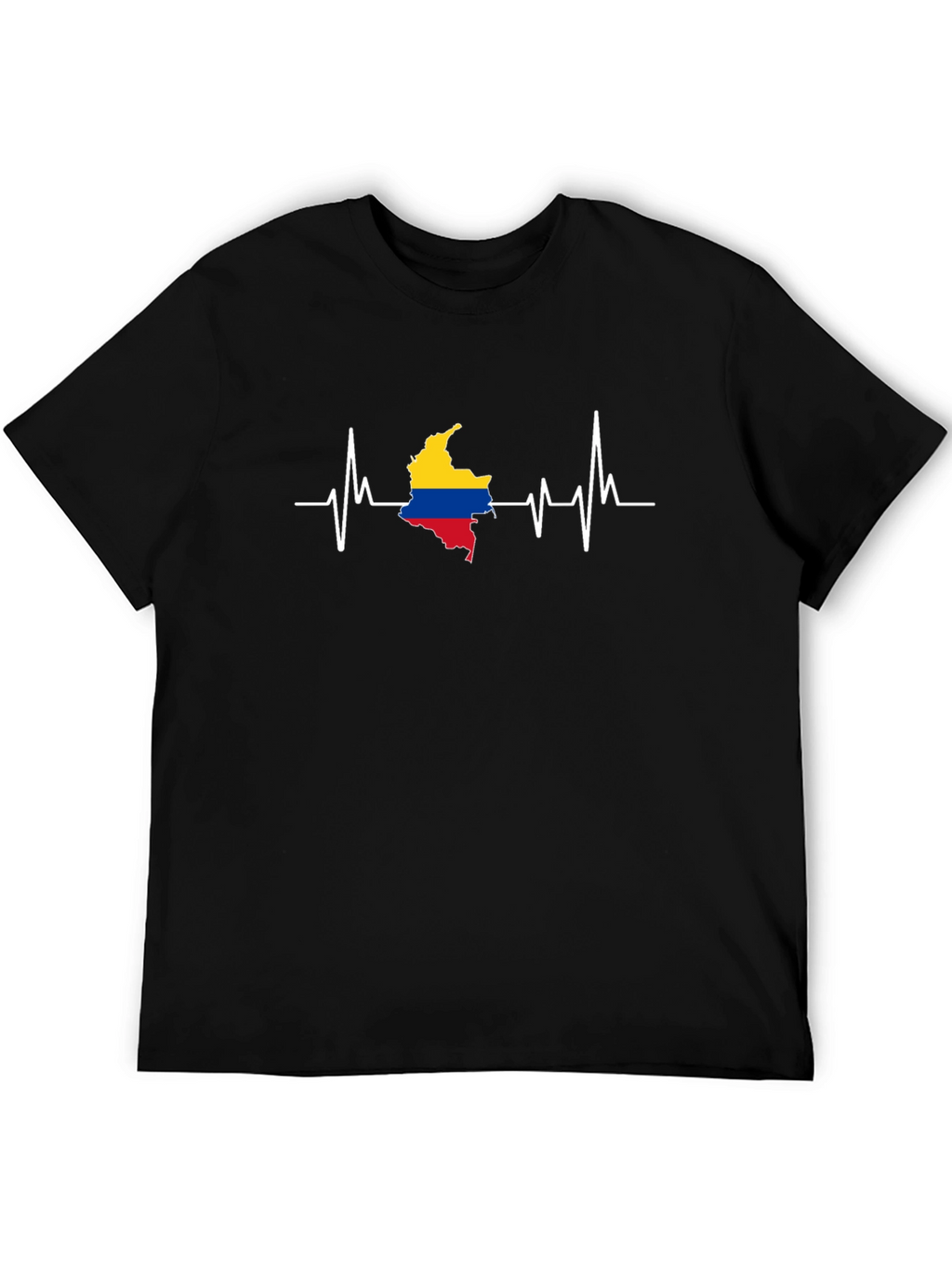Colombia Heartbeat T-Shirt - Black Cotton Tee