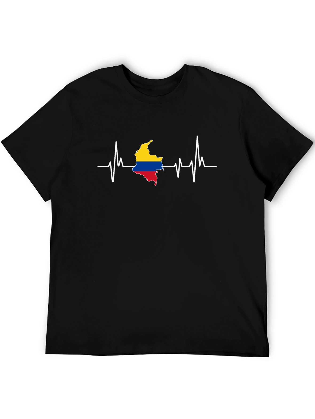 Colombia Heartbeat T-Shirt - Black Cotton Tee