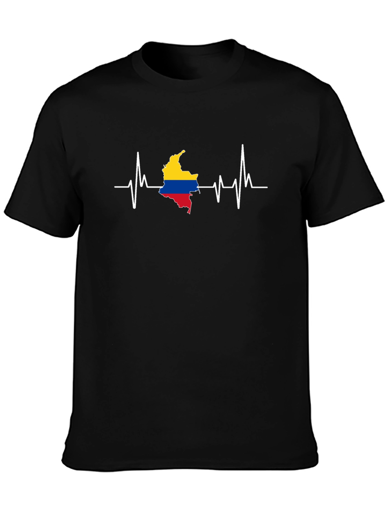 Colombia Heartbeat T-Shirt - Black Cotton Tee