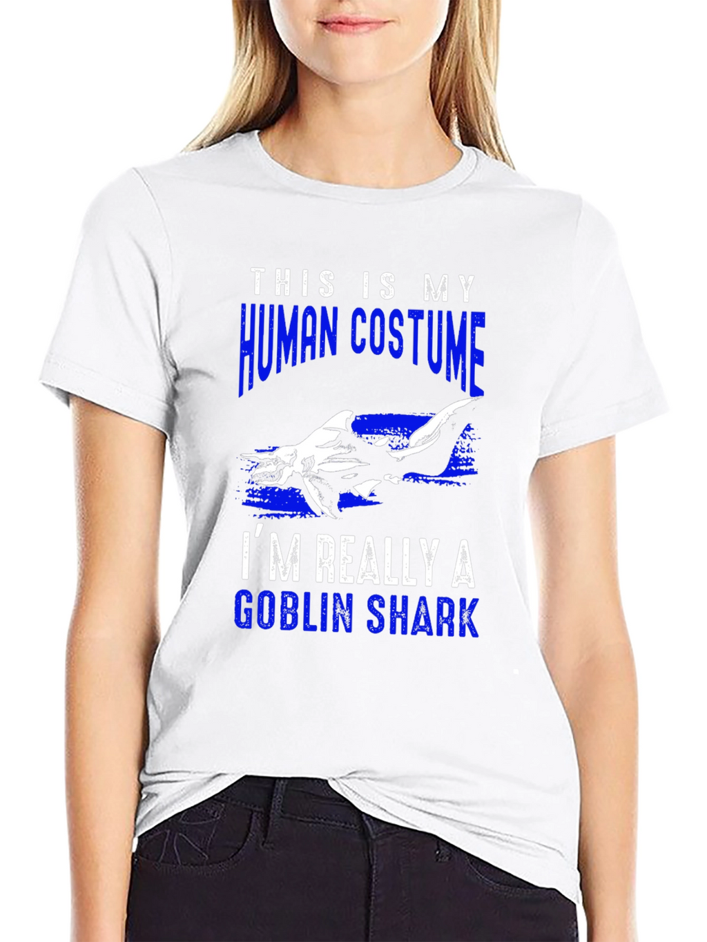 Human Costume Goblin Shark T-Shirt Funny Halloween