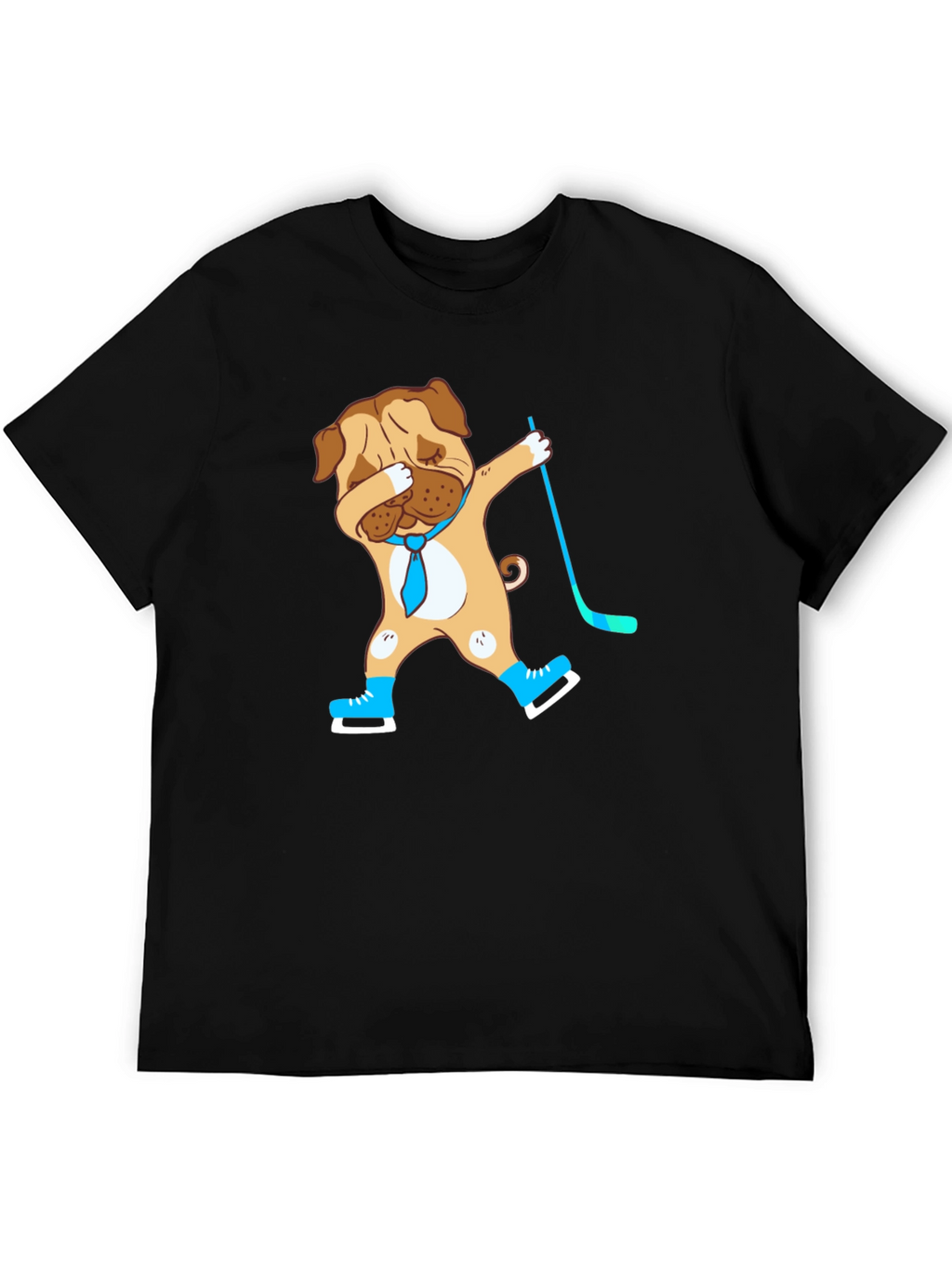 Dabbing Dog Hockey Player Graphic T-Shirt