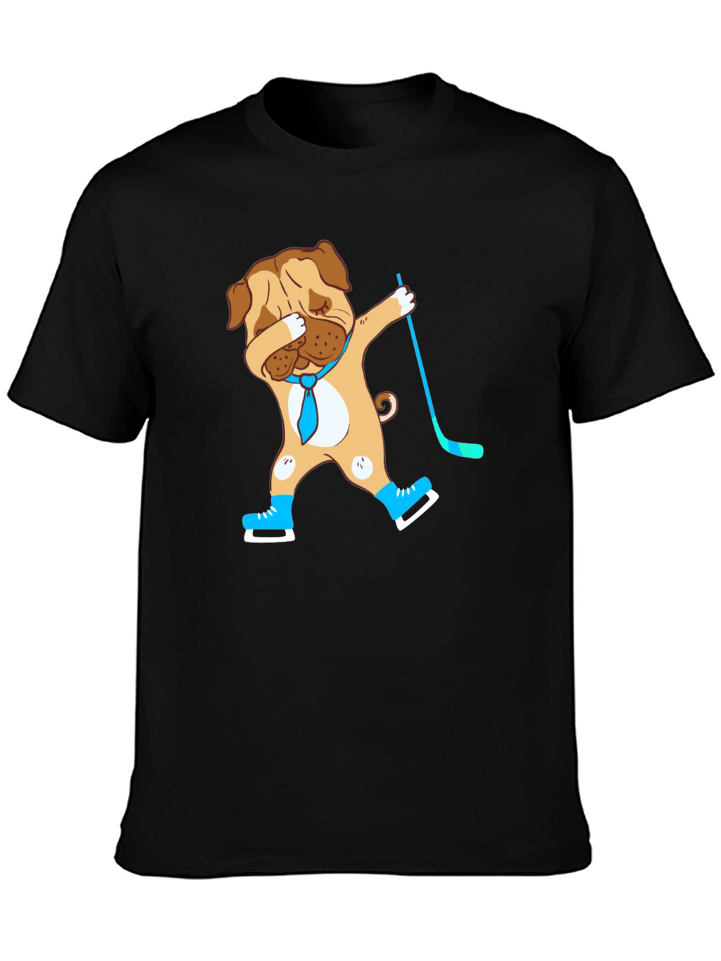 Dabbing Dog Hockey Player Graphic T-Shirt