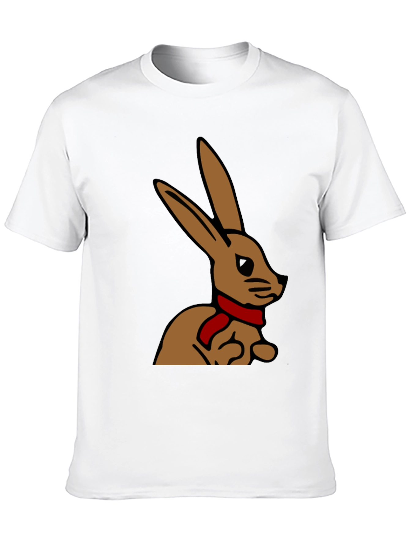 Rabbit T-Shirt - Cartoon Bunny with Scarf