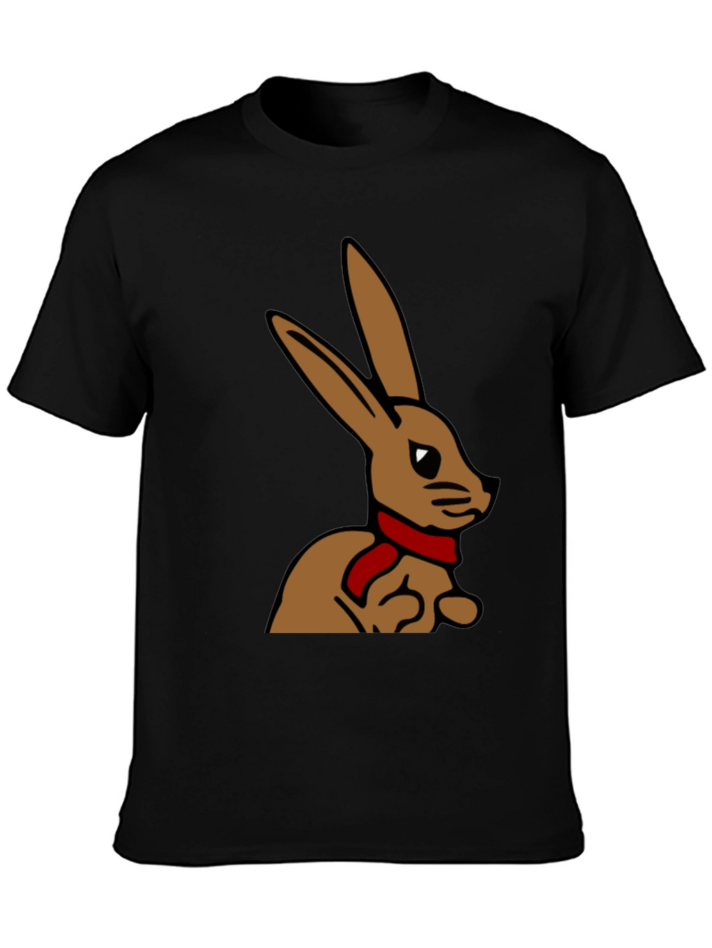 Rabbit T-Shirt - Cartoon Bunny with Scarf