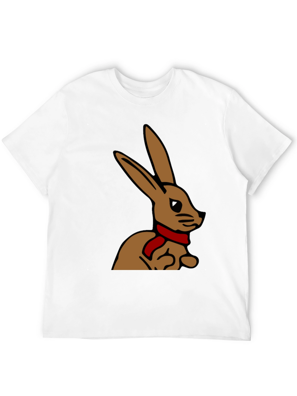 Rabbit T-Shirt - Cartoon Bunny with Scarf
