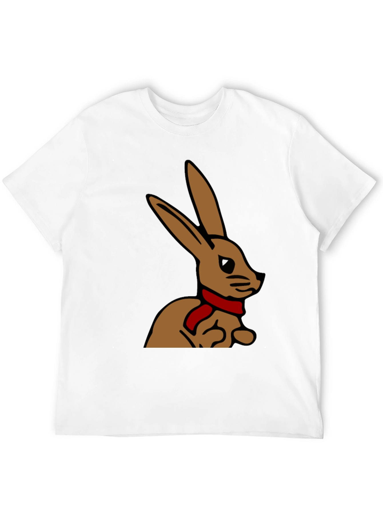 Rabbit T-Shirt - Cartoon Bunny with Scarf