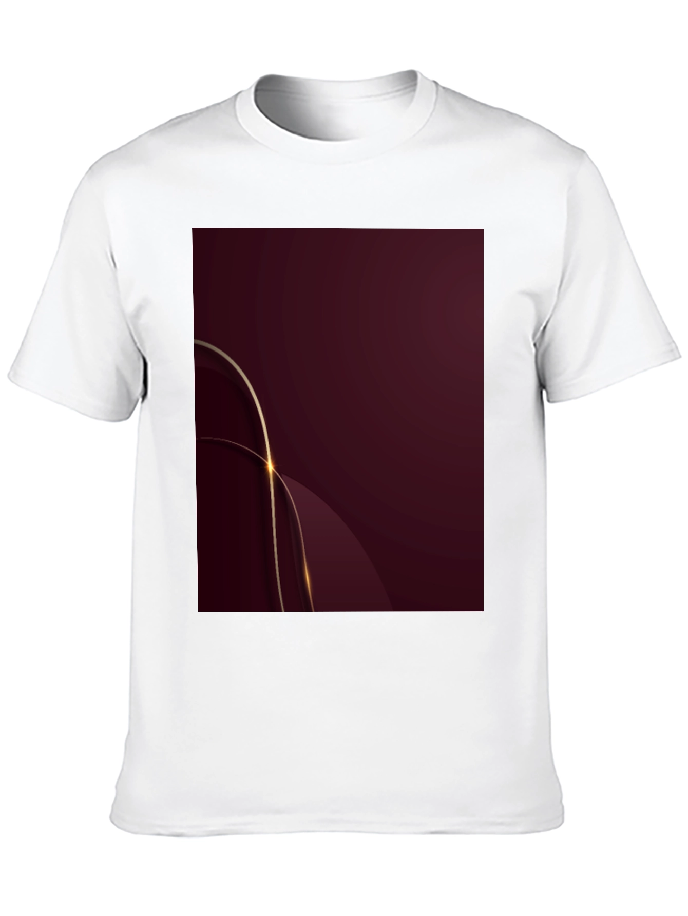 Stylish Black Tee with Abstract Burgundy & Gold Design