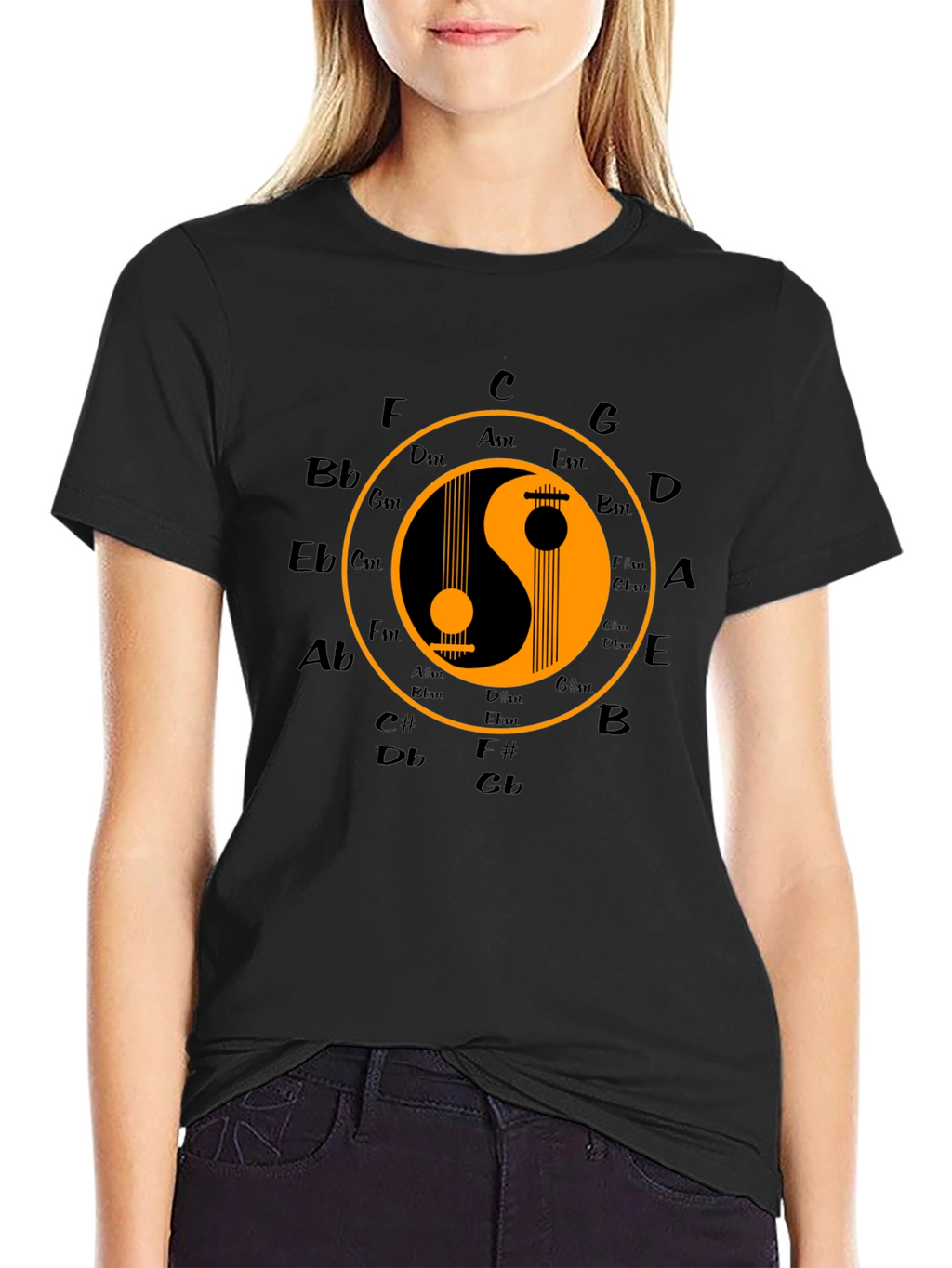 Yin Yang Music T-Shirt - Harmony & Balance