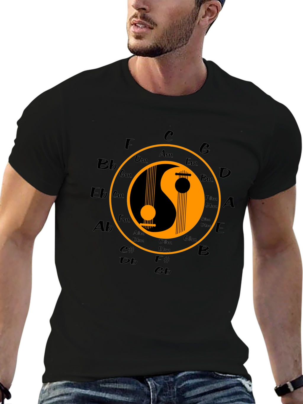 Yin Yang Music T-Shirt - Harmony & Balance