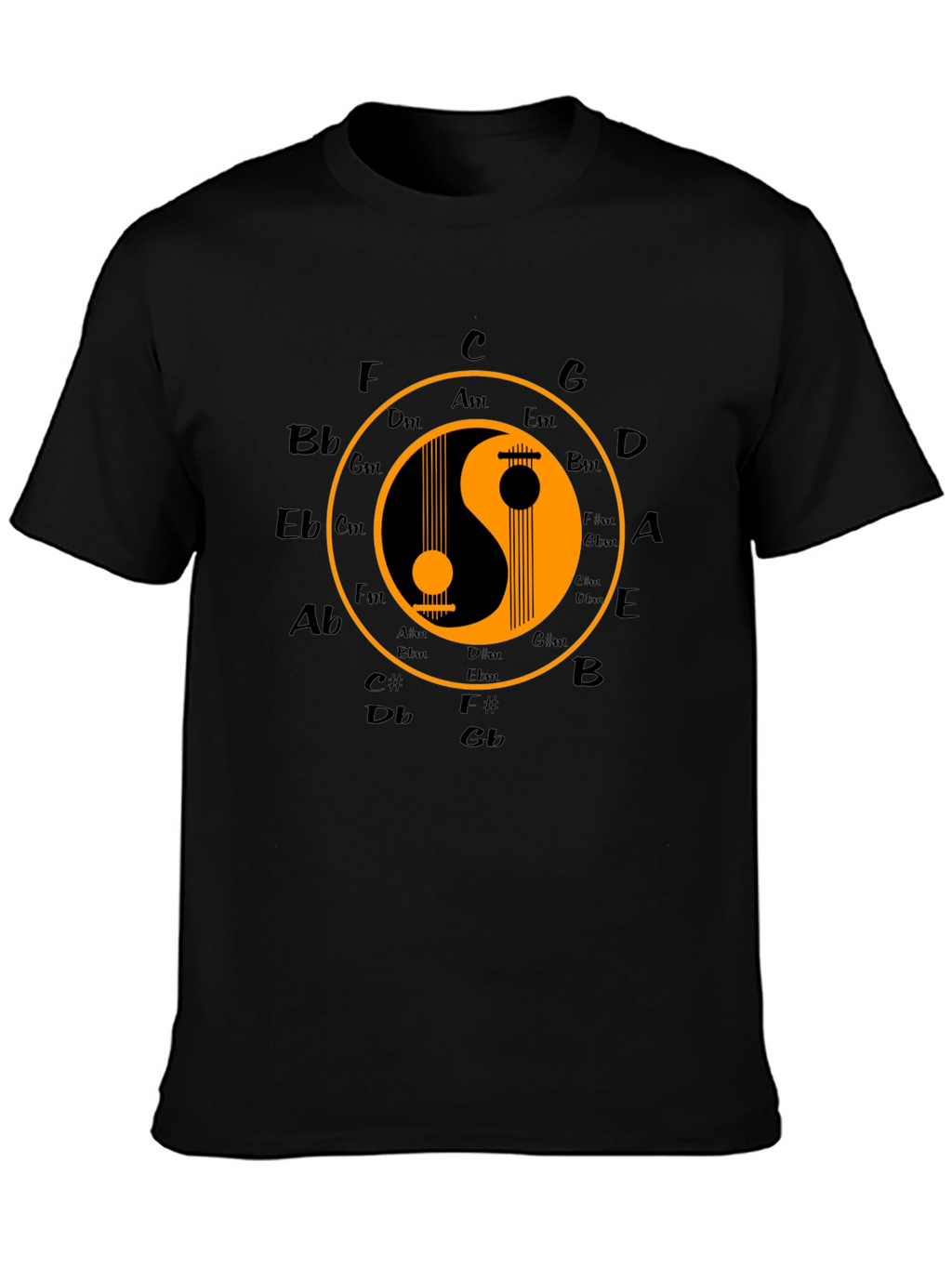 Yin Yang Music T-Shirt - Harmony & Balance