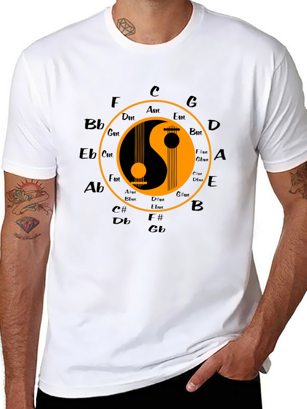 Yin Yang Music T-Shirt - Harmony & Balance