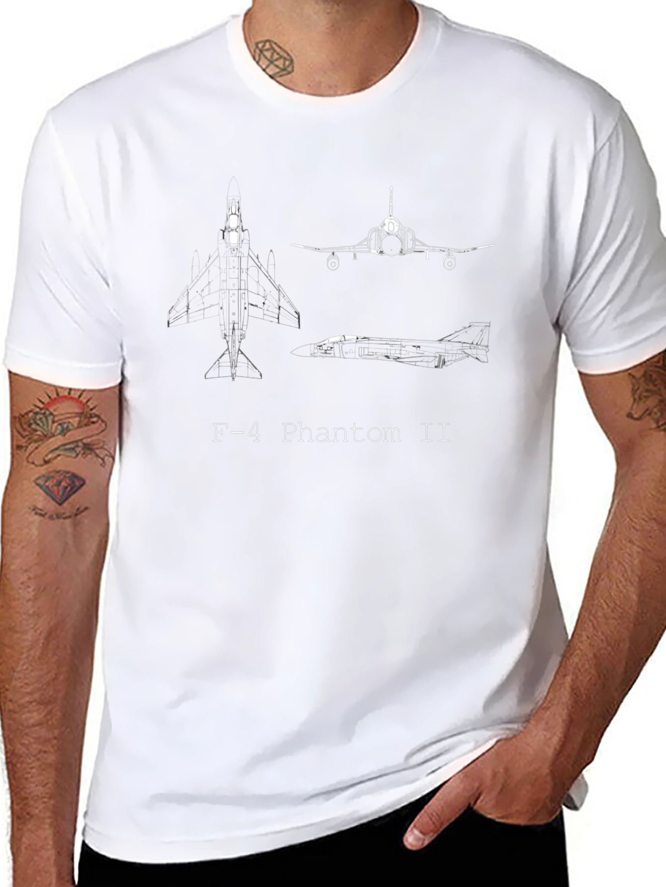 F-4 Phantom II Blueprint T-Shirt - Classic Jet Tee
