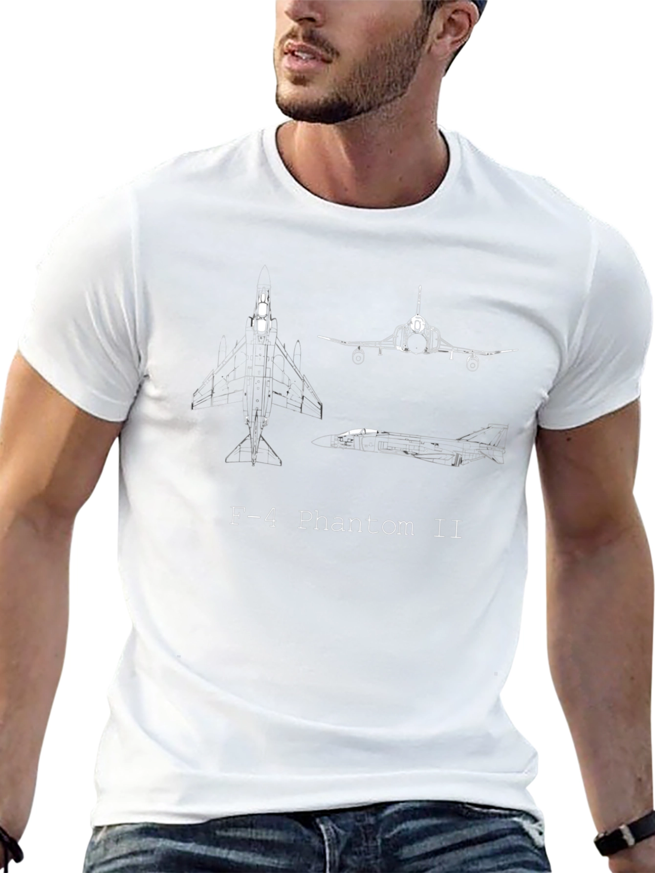 F-4 Phantom II Blueprint T-Shirt - Classic Jet Tee