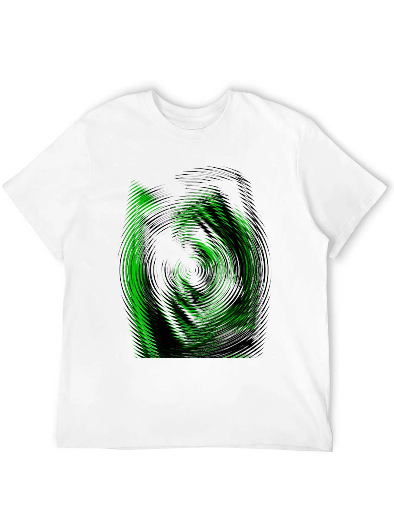 Green Vortex Graphic Black T-Shirt
