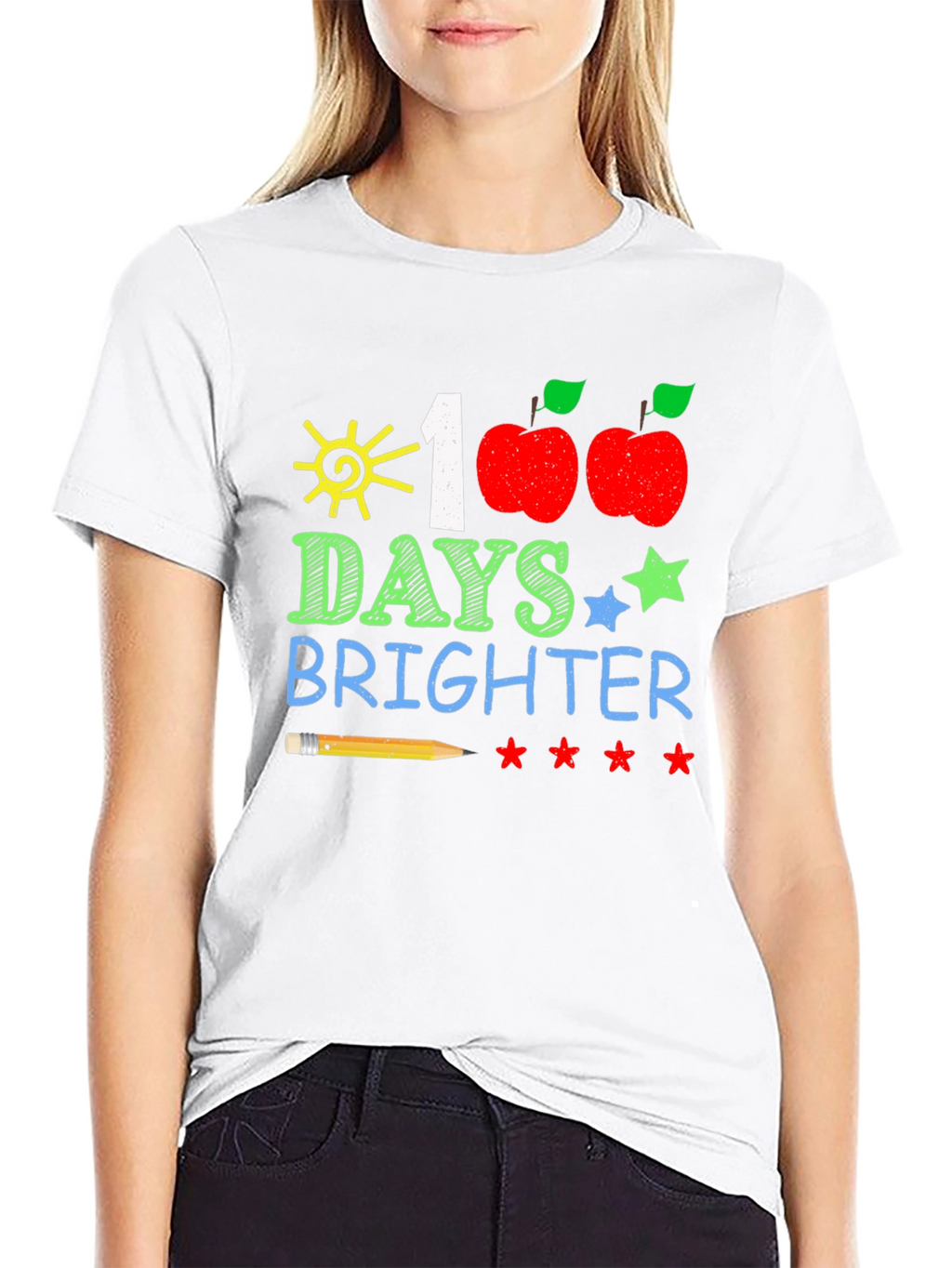 100 Days Brighter T-Shirt Teacher/Student Apparel